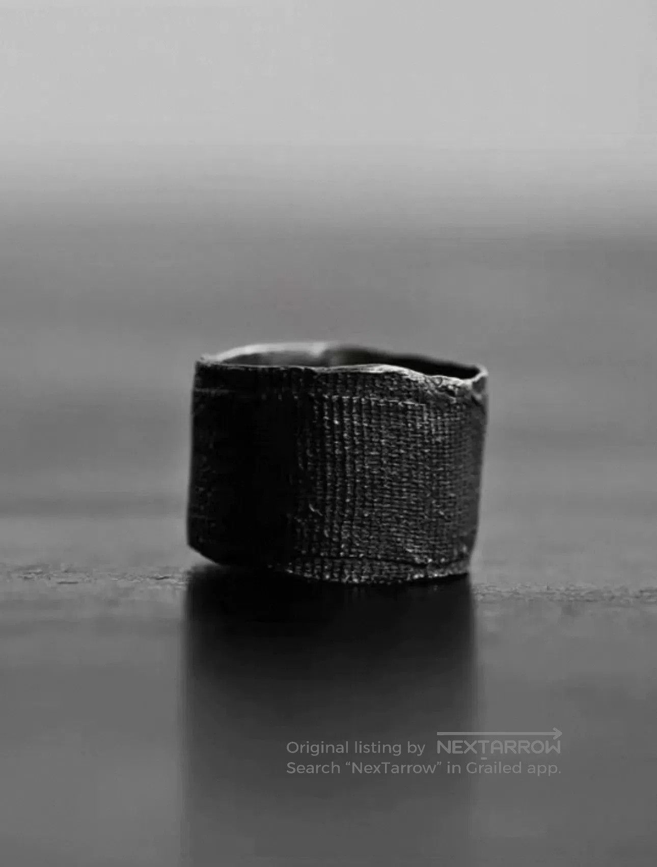 DETAJ DETAJ Black Bandage Silver Ring Size 16. Size ONE SIZE - 6 Thumbnail