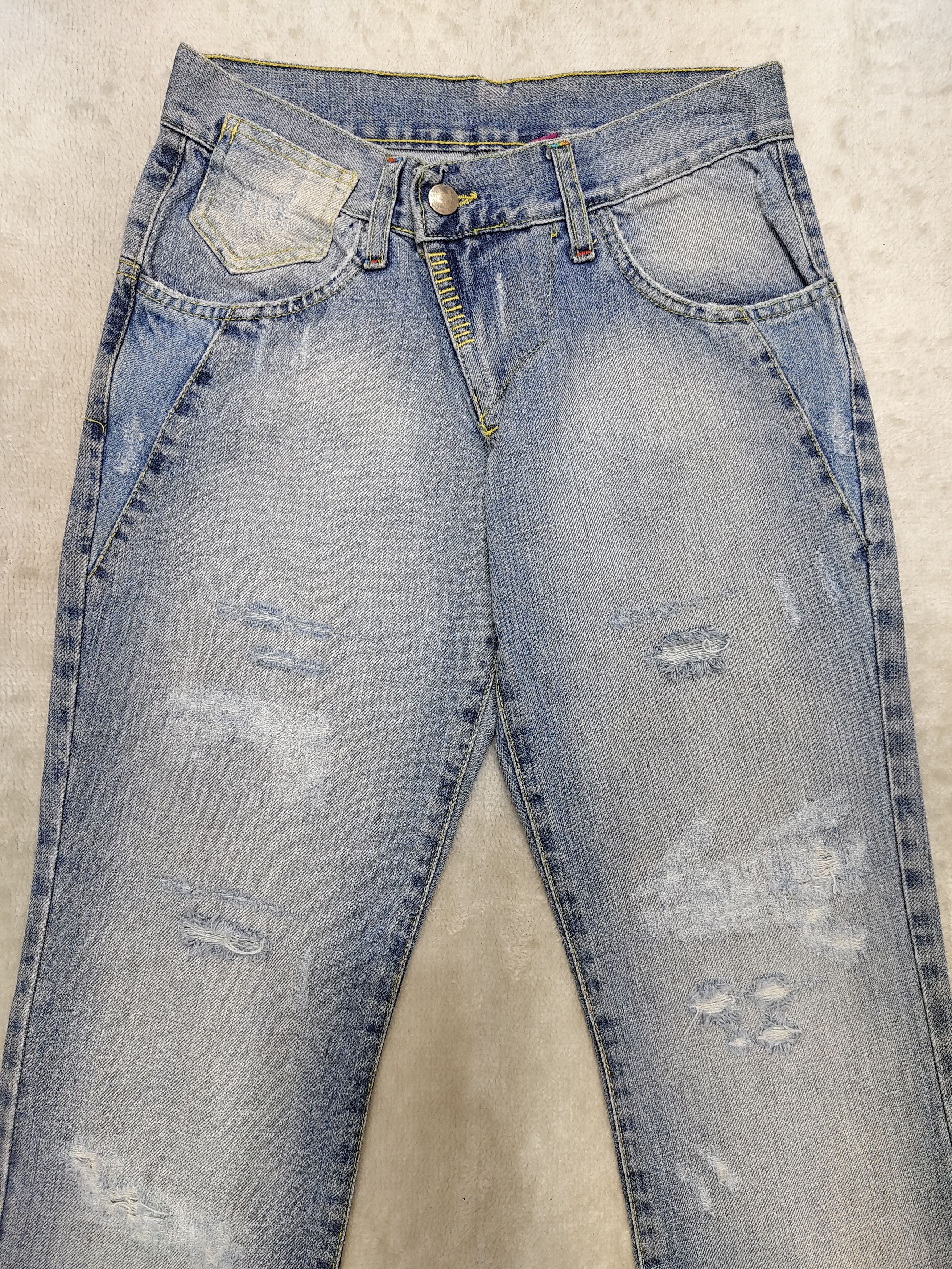 Seditionaries 🇮🇹 Vtg Nini 🇮🇹 Single Pocket Asymmetric Waist Distressed Size 27" / US 4 / IT 40 - 2 Thumbnail