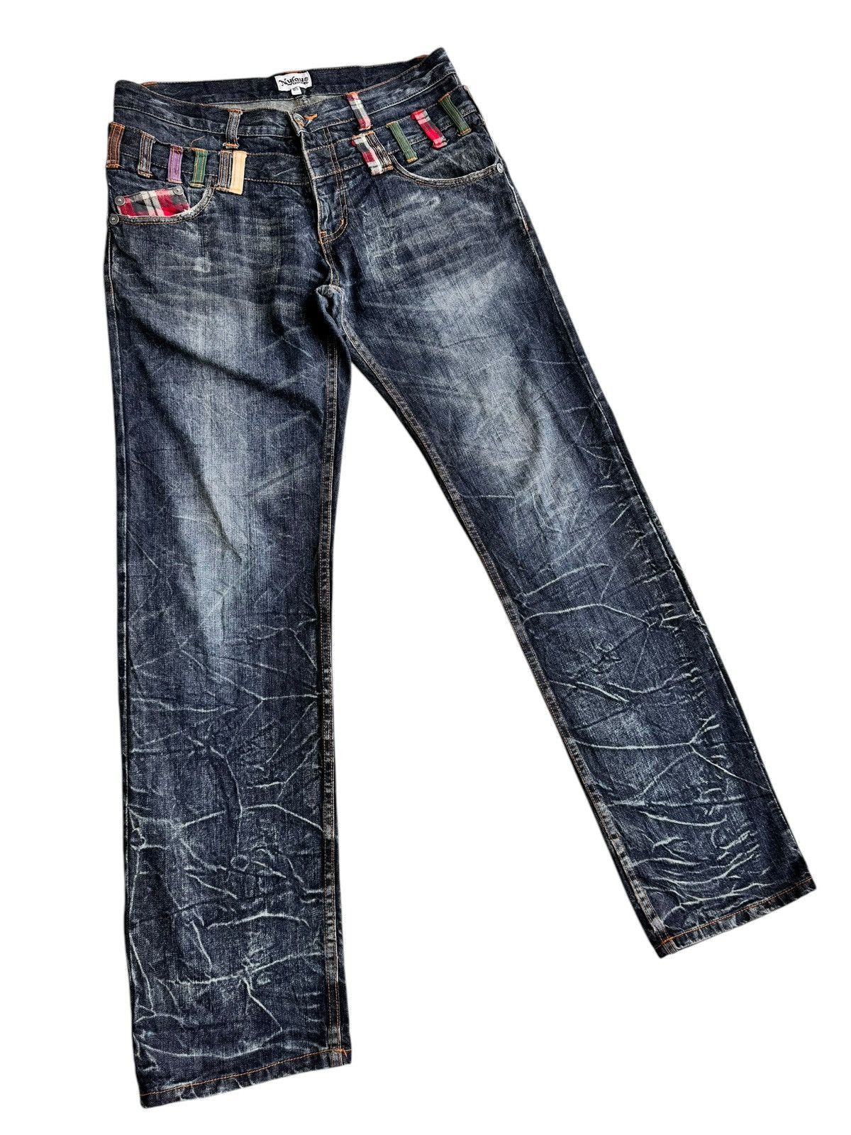Japanese Brand 🔥Japanese Brand Nylaus Double Waist Distressed Jeans Size US 34 / EU 50 - 15 Thumbnail