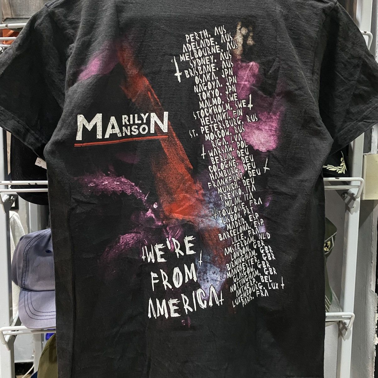 Band Tees × Marilyn Manson × Vintage RARE Vintage 2000s Marilyn Manson We’re From America tshirts Size US M / EU 48-50 / 2 - 6 Thumbnail