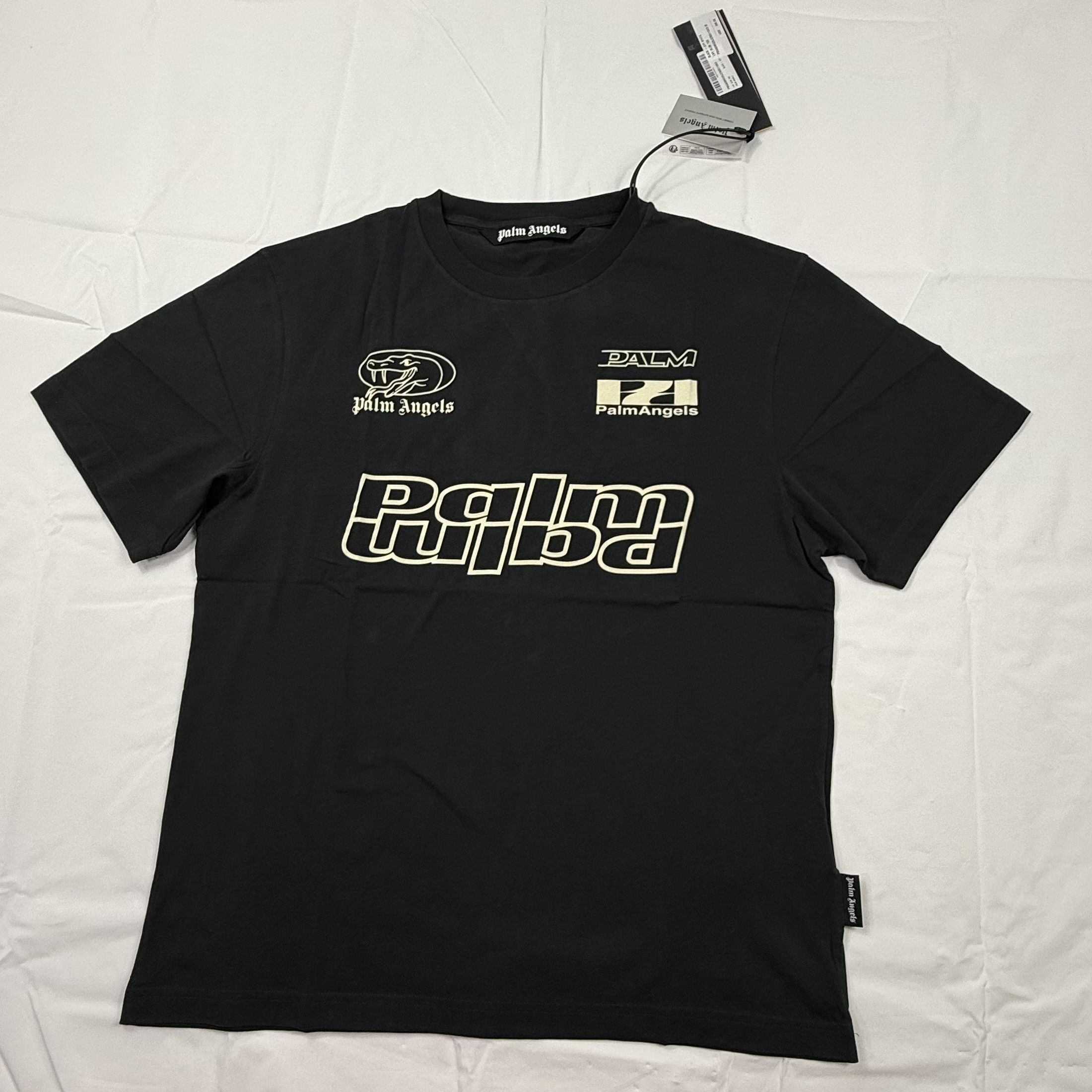 Palm Angels Palm Angels Mens LNY Slim Tee Black Graphic Logo T-Shirt Size US M / EU 48-50 / 2 - 1 Thumbnail