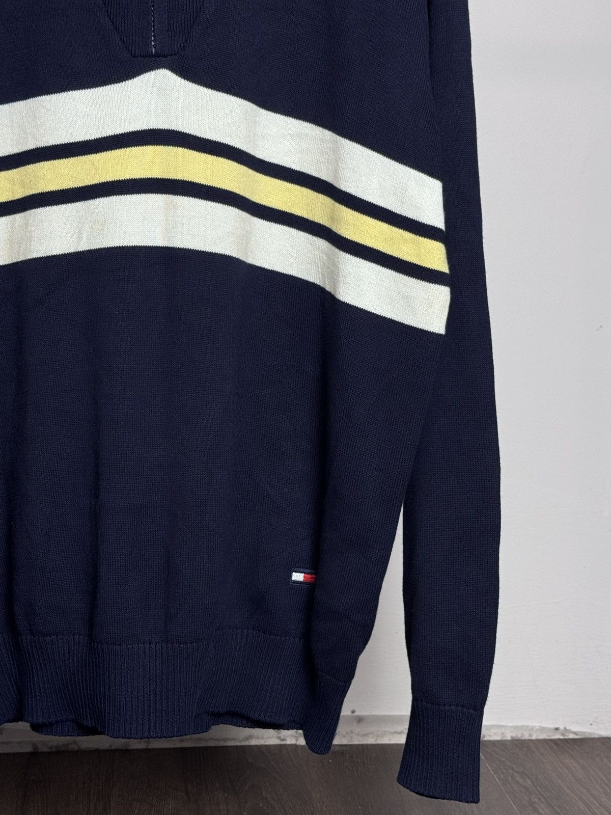 Tommy Hilfiger Tommy Hilfiger men's navy blue quarter-zip pullover sweater. Size US L / EU 52-54 / 3 - 6 Thumbnail