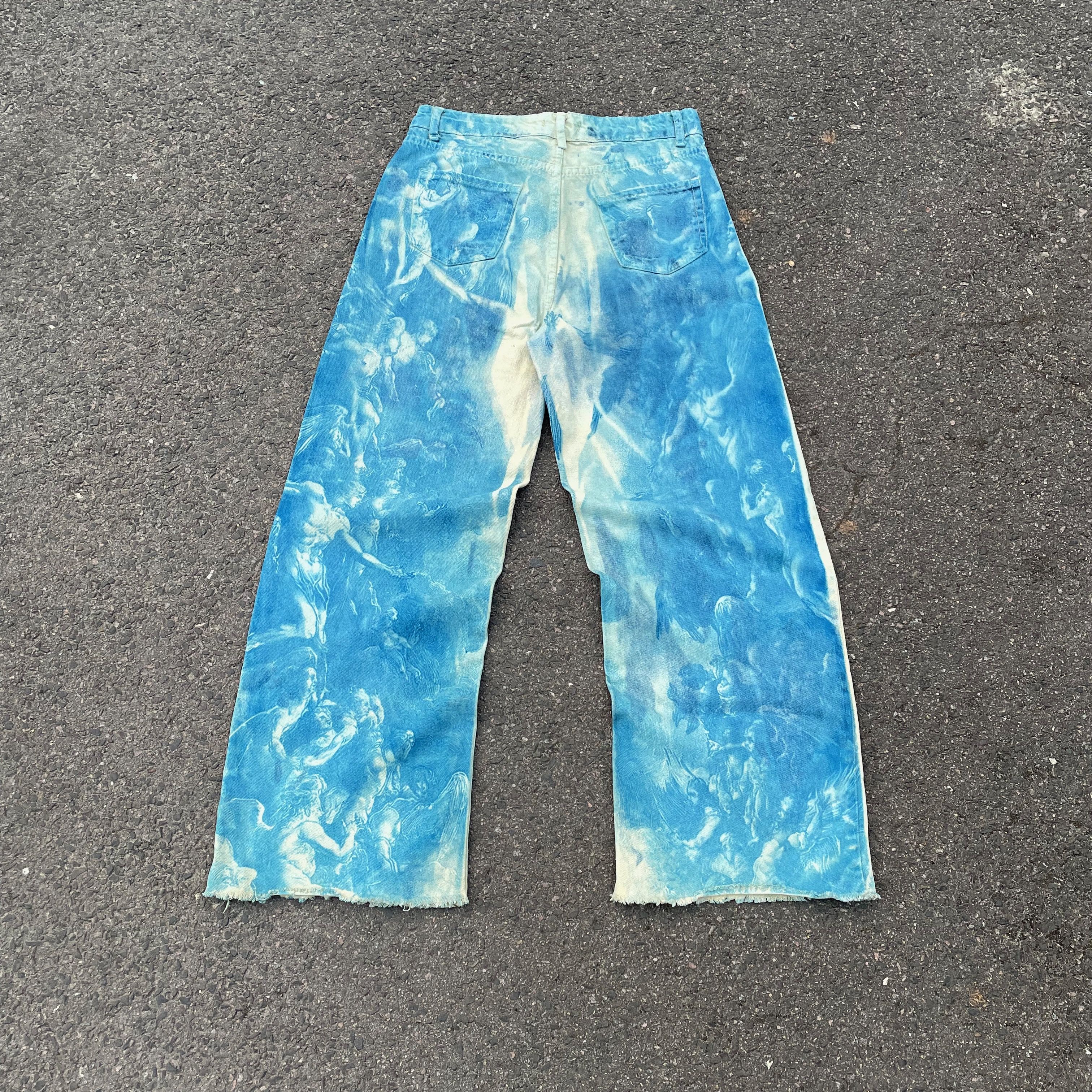Other Custom Jeans Blue Bleached Denim Japanese Style Y2K Pants Size US 30 / EU 46 - 9 Thumbnail