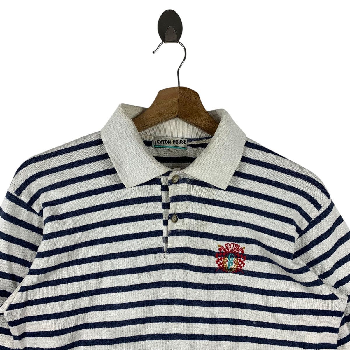 Other Vintage Leyton House Polo Shirt Striped Long Sleeve Racing Size US M / EU 48-50 / 2 - 2 Thumbnail