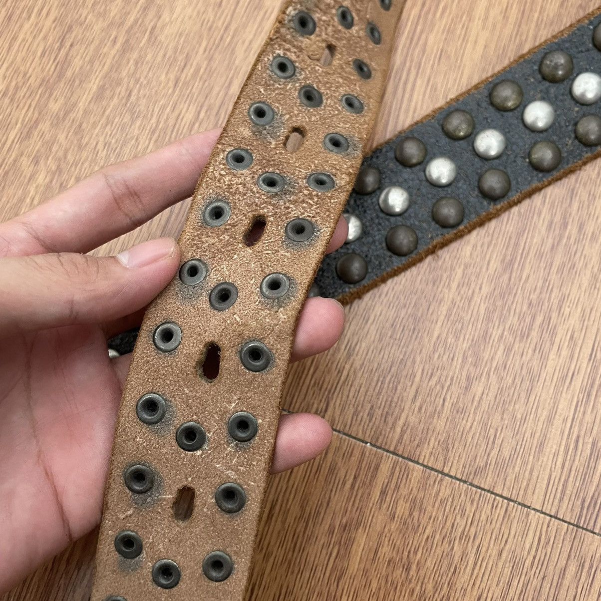 Black leather studded belt