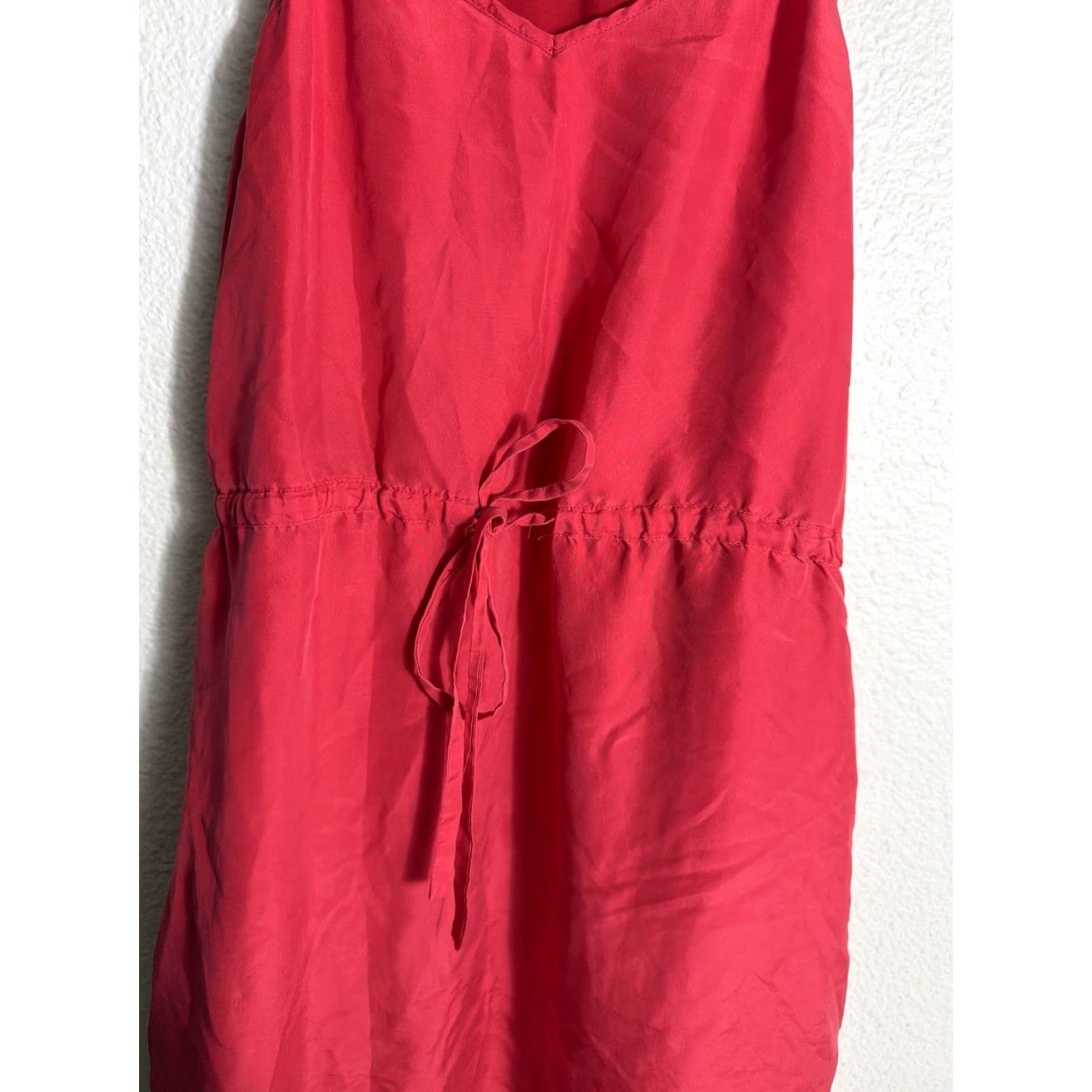 Madewell Madewell Drawstring Racerback 100% Silk Daybreak Dress Red Size 0 Womens Size XS / US 0-2 / IT 36-38 - 5 Thumbnail