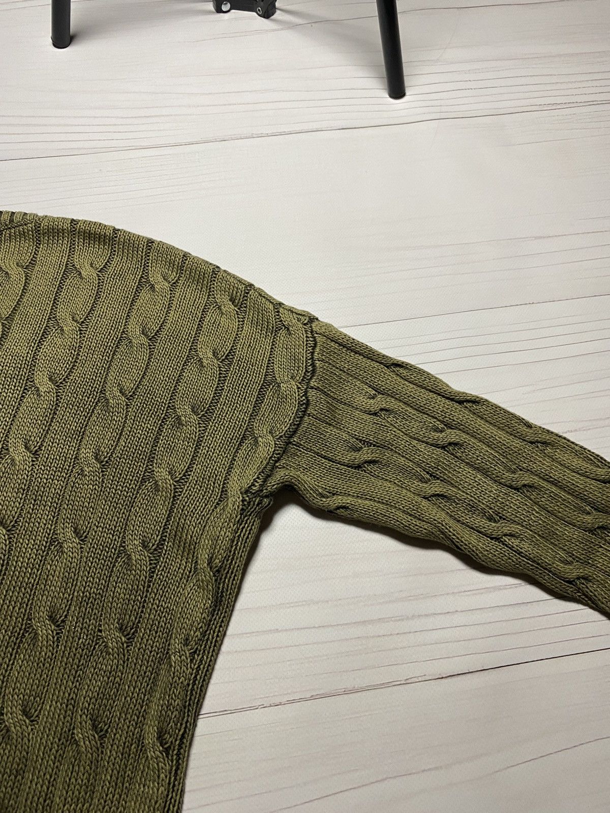 Polo Ralph Lauren Vintage Polo Ralph Lauren cable knit oversize V-neck sweater Size XS / US 0-2 / IT 36-38 - 17 Thumbnail