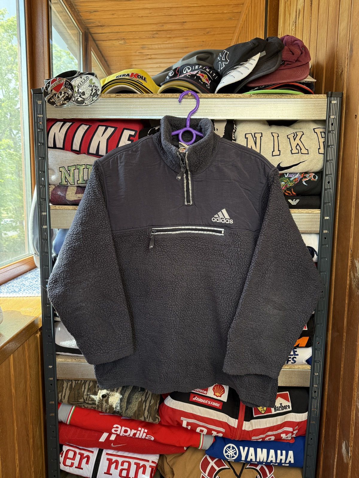 Vintage Adidas Fleece Jacket 1/3 Fleece Taddy Fleece Jacket
