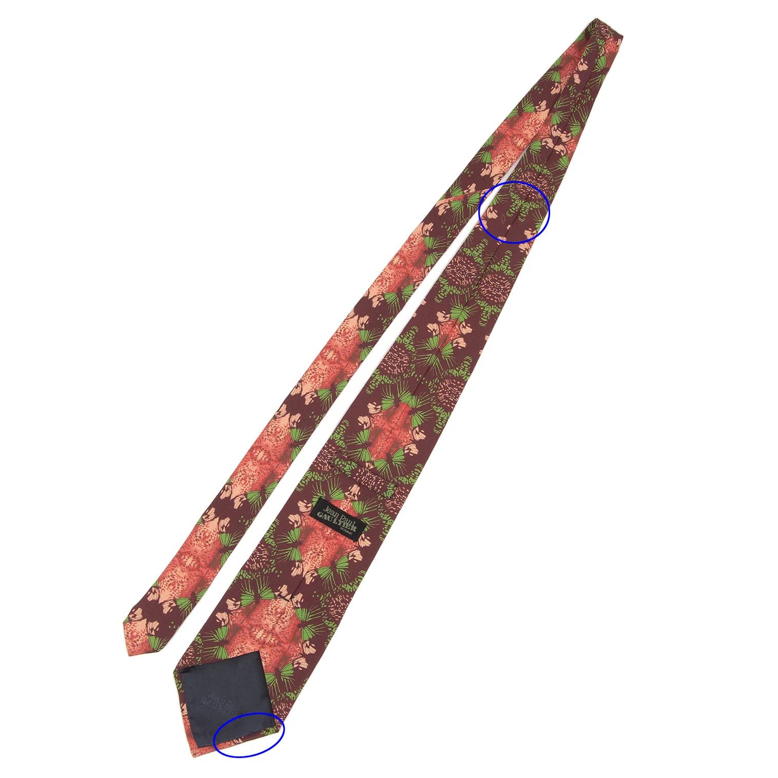 Jean Paul Gaultier Butterfly Print Tie in Red, Purple, and Green Size ONE SIZE - 7 Thumbnail