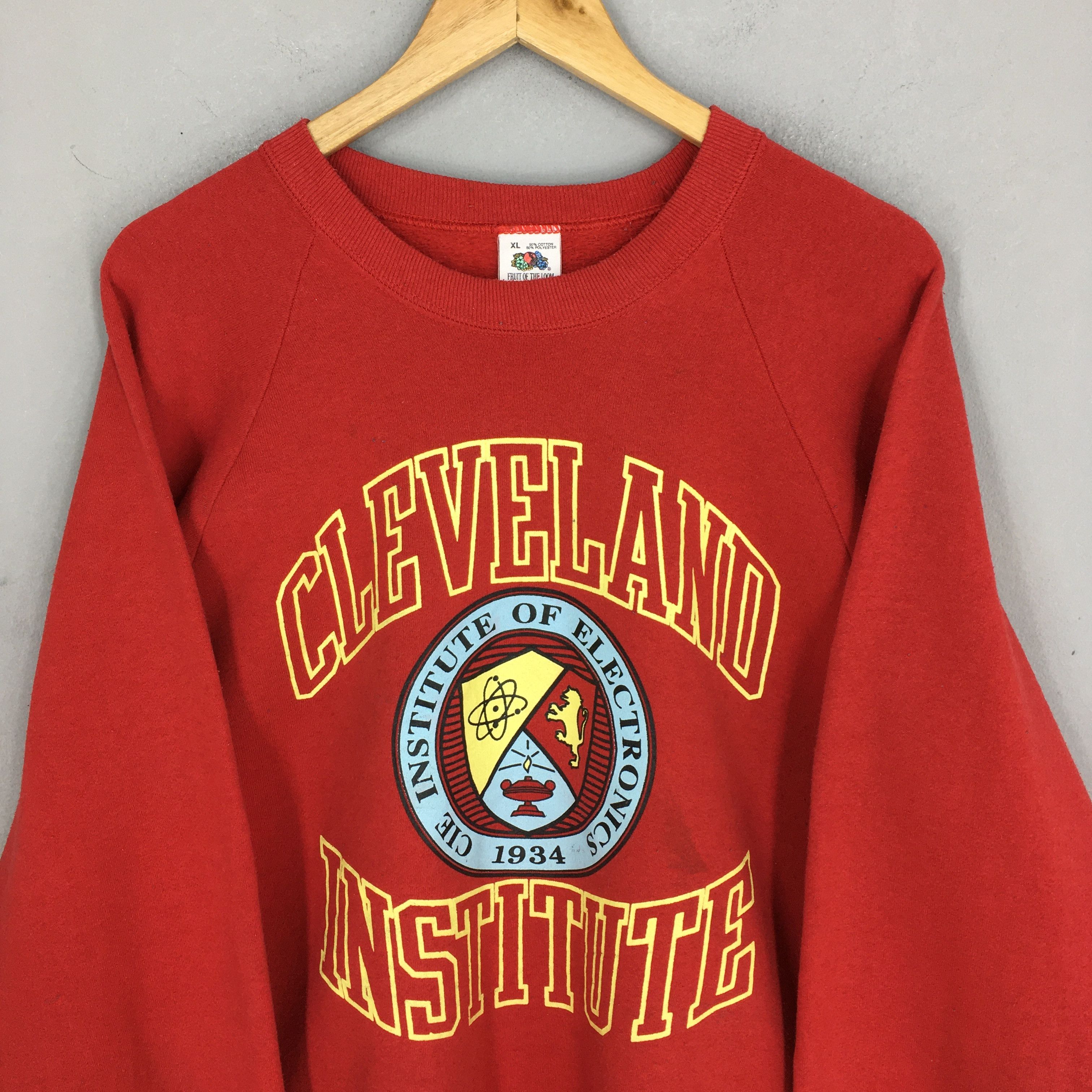 Fruit Of The Loom × NCAA × Vintage Vintage Cleveland Institute Red Sweatshirt XLarge Size US XL / EU 56 / 4 - 2 Thumbnail