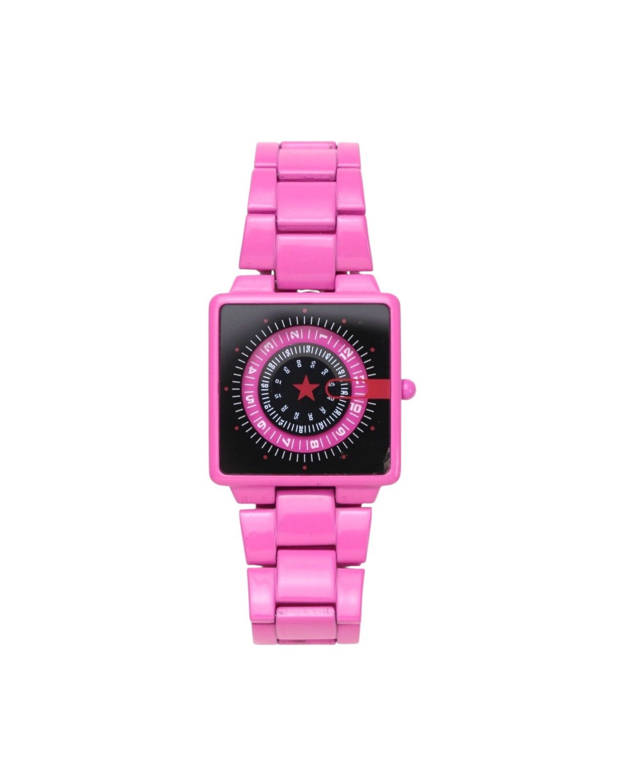 Hysteric Glamour 2000S DEEP JAPAN RED STAR PINK SQUARE DIAL JUMP HOUR WATCH Size ONE SIZE - 2 Thumbnail