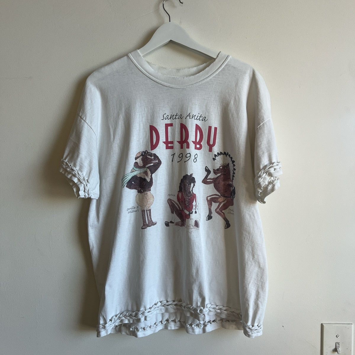 Vintage 90S VINTAGE UPCYCLED SANTA ANITA DERBY SHIRT Size US XL / EU 56 / 4 - 3 Thumbnail