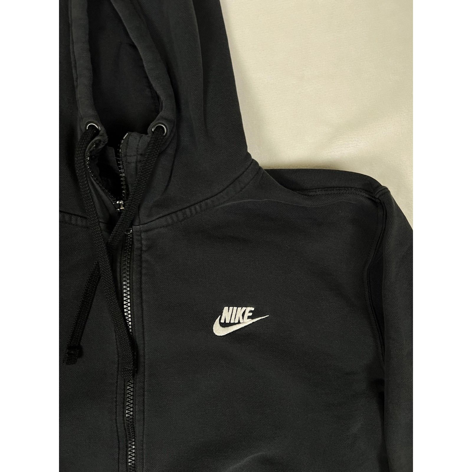 Nike VTG Nike Hoodie Women's M Black Full Zip Fleece Swoosh Logo Size M / US 6-8 / IT 42-44 - 2 Thumbnail