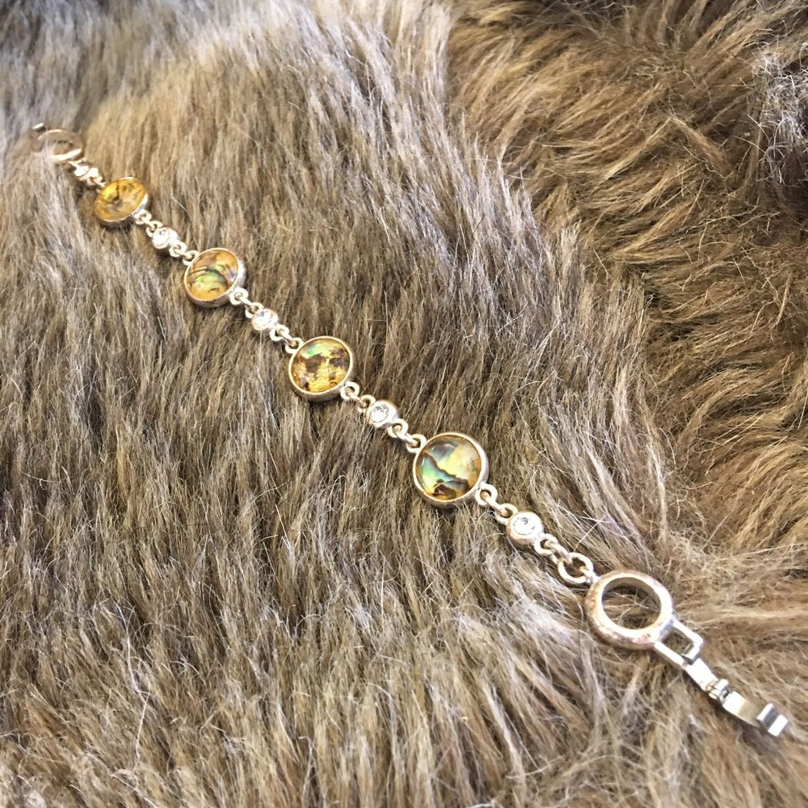 Vintage Vintage faux abalone faceted dome link bracelet Size ONE SIZE - 7 Thumbnail