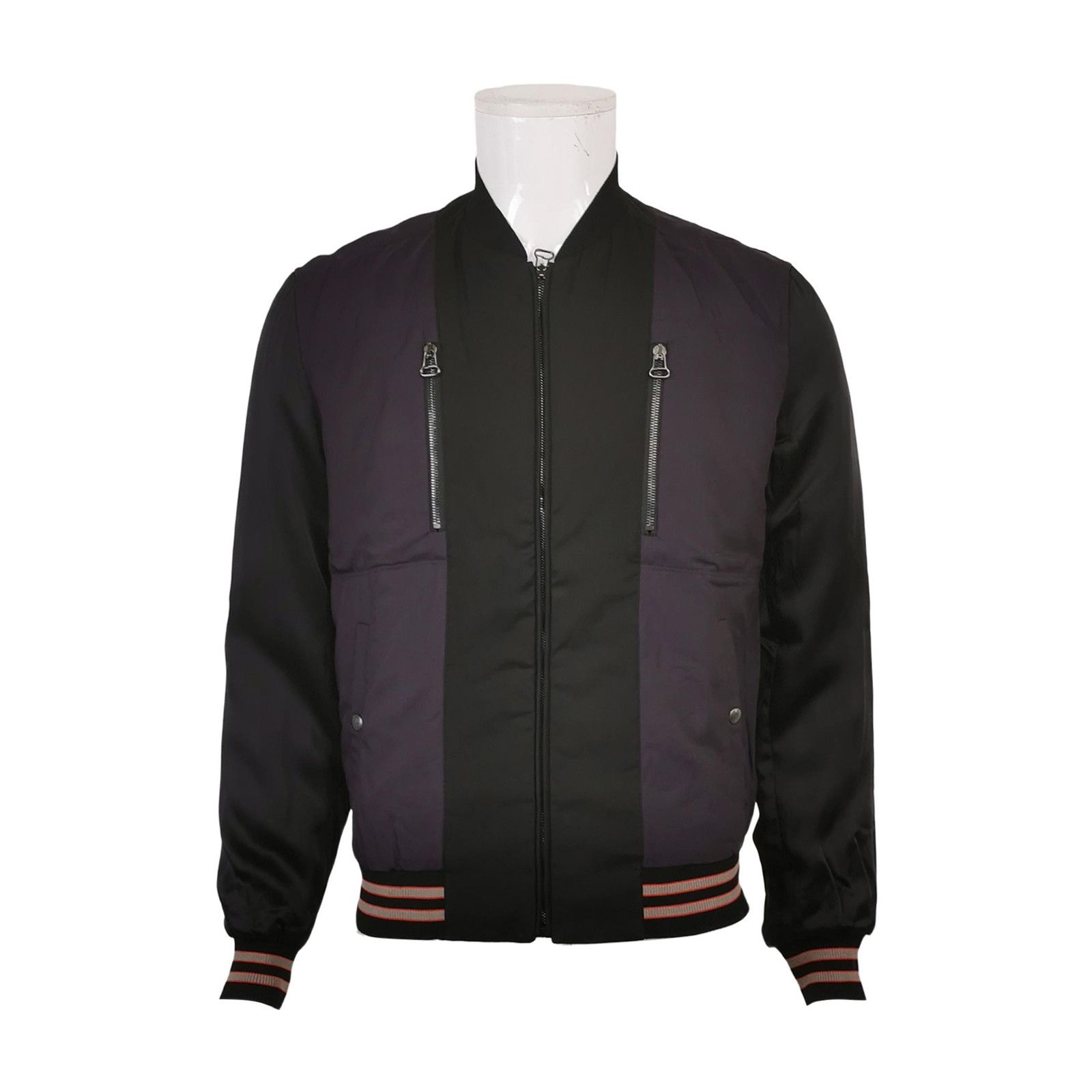 Lanvin Wool Blend Colorblock Zip Jacket M