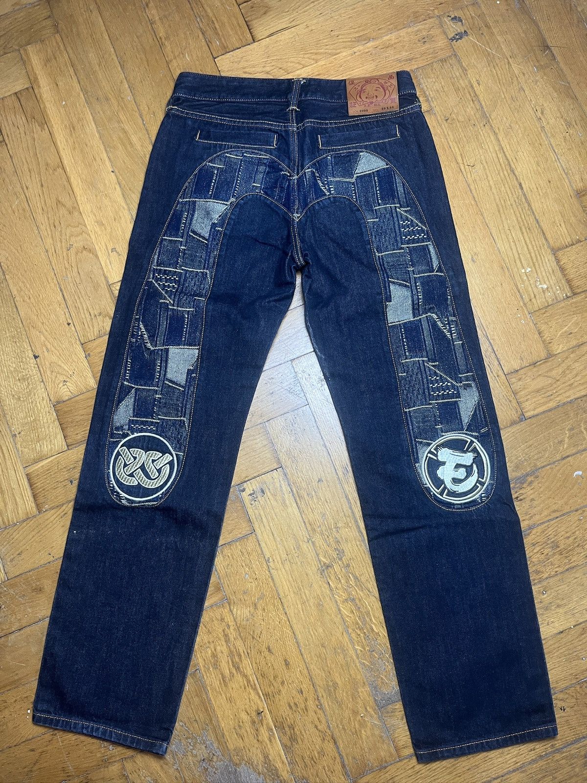 Evisu Evisu Patchwork Embroidery Daicock Regular Fit Jeans #2000 Size US 29 - 1 Thumbnail