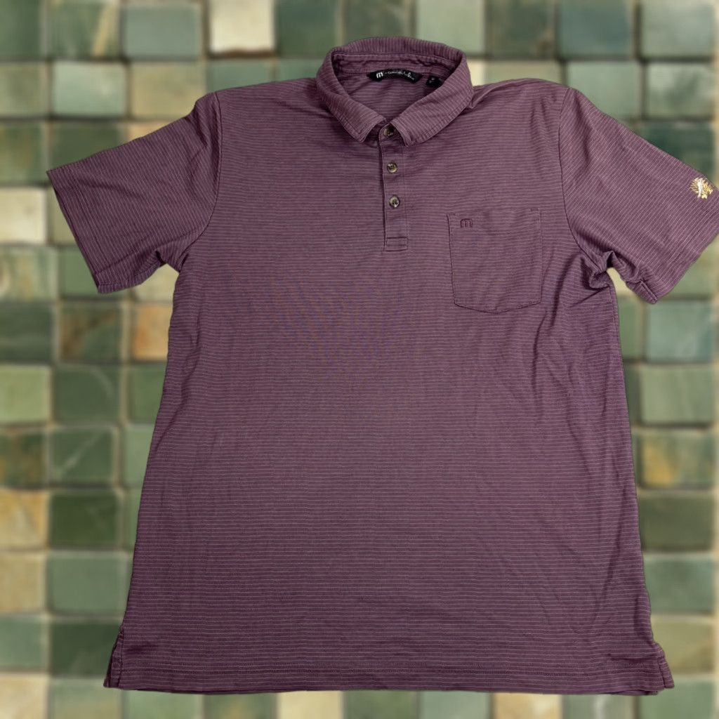TravisMathew Travis Mathew Men’s Golf Polo Shirt M Short Sleeve Purple Barefoot Golf Size US M / EU 48-50 / 2 - 1 Thumbnail