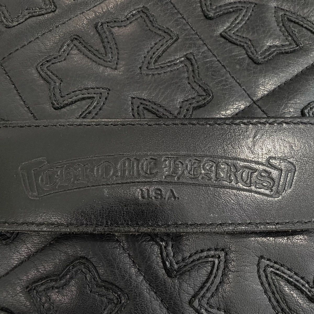 Chrome Hearts 30inch Chrome Hearts Roller Leather Belt 1.5 Size ONE SIZE - 8 Thumbnail