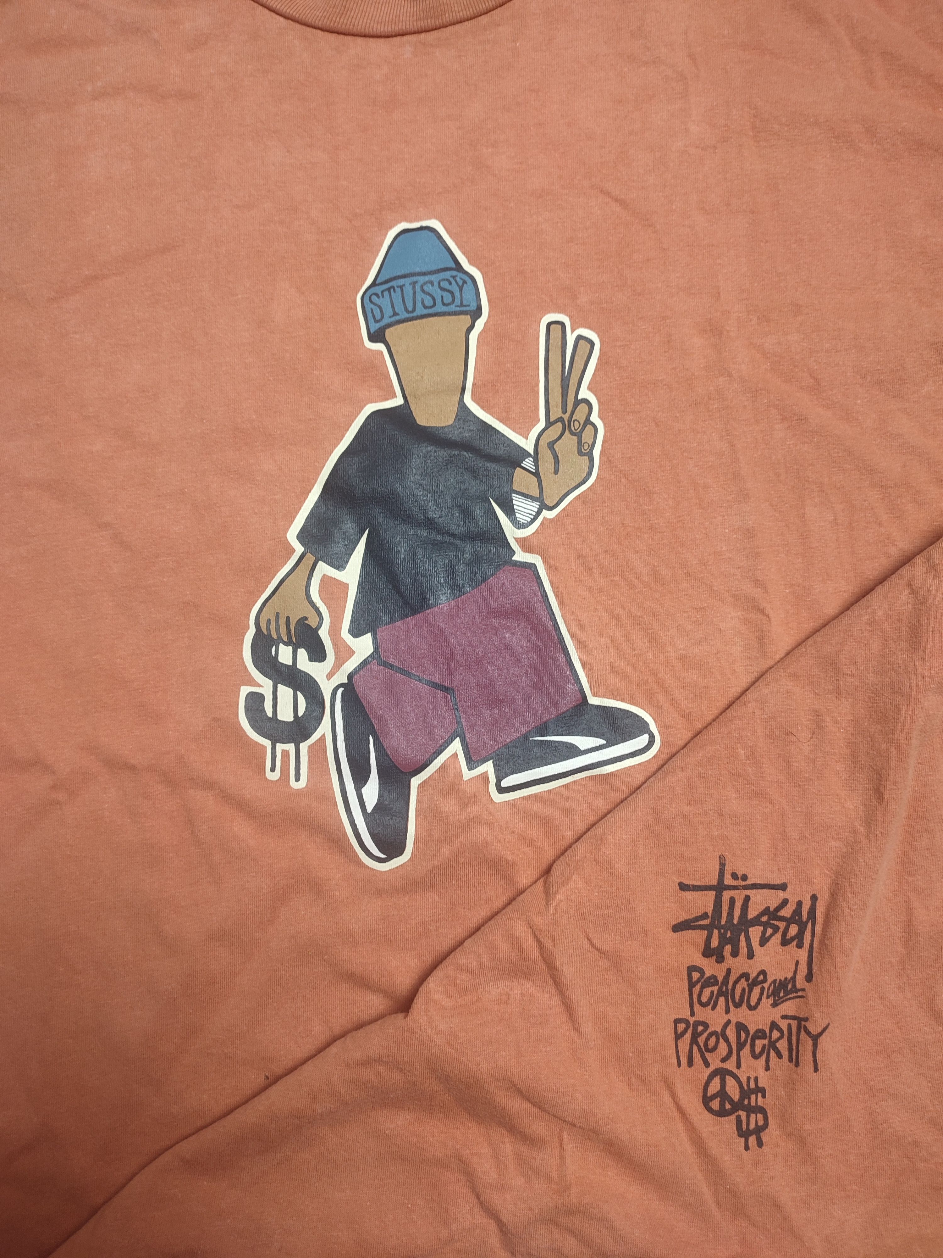 Stussy Stussy Peace and Prosperity 1990s Vintage Tshirts Size US M / EU 48-50 / 2 - 7 Thumbnail