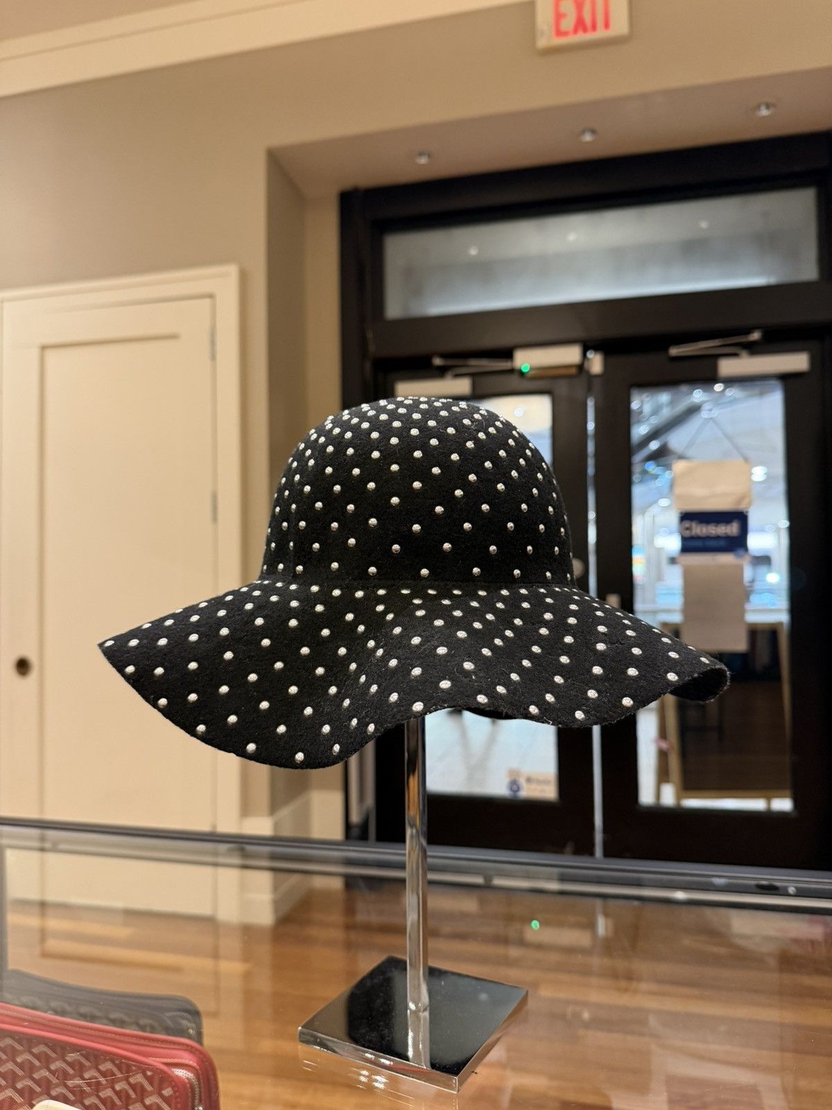 Gucci Gucci Studded Wool-Felt Wide Brim Hat- Black Size ONE SIZE - 1 Thumbnail
