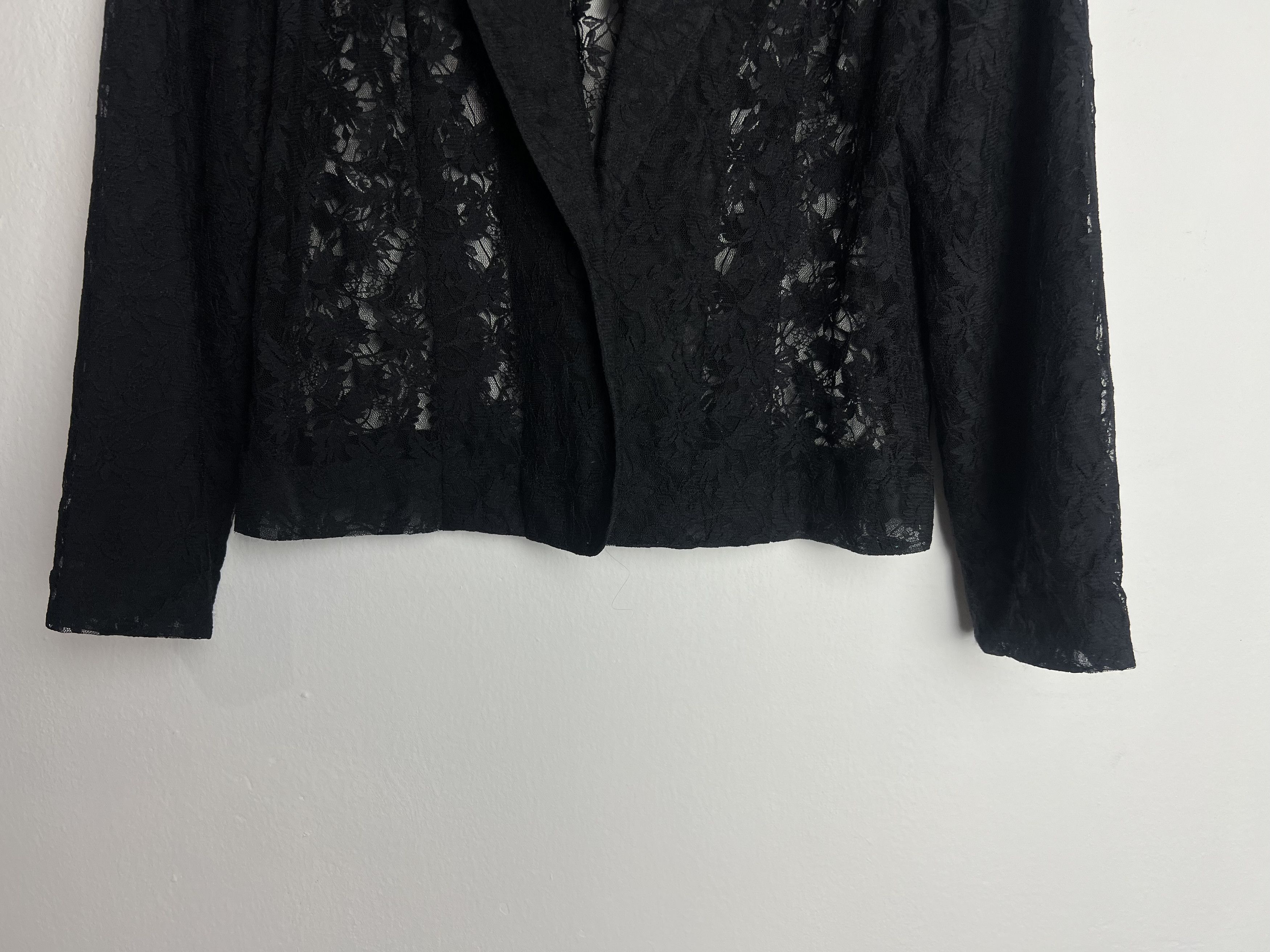 Japanese Brand Vintage Japan Black Lace Blazer Jacket Size M / US 6-8 / IT 42-44 - 4 Thumbnail