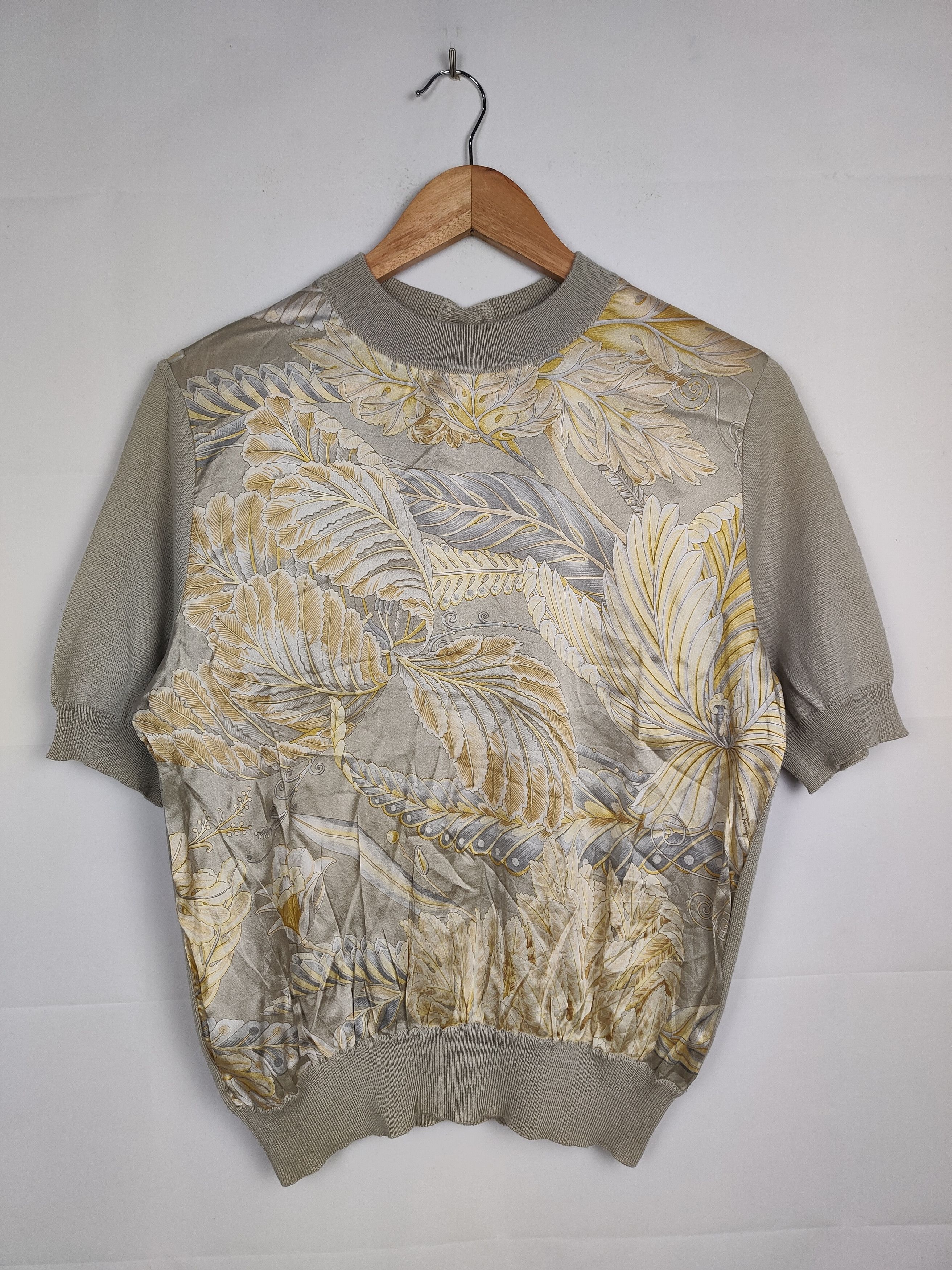 Salvatore Ferragamo Salvatore Ferragamo mixed material knit and Silk Blouse Size M / US 6-8 / IT 42-44 - 1 Thumbnail