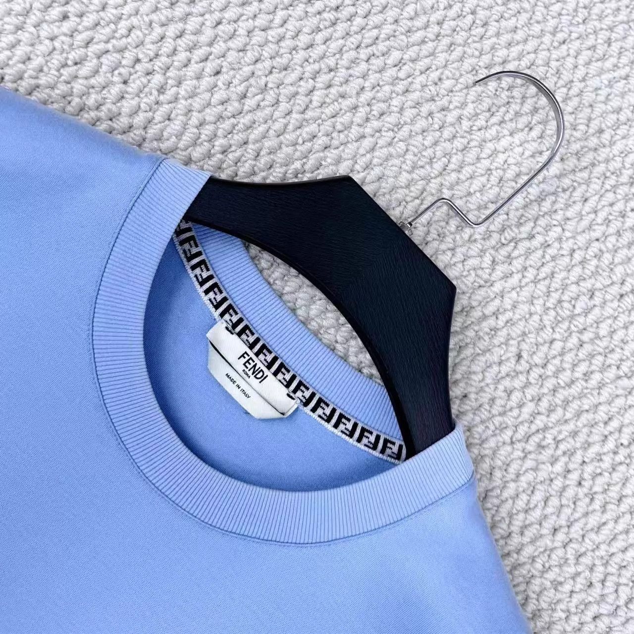 Fendi Fendi light blue FF monogram short sleeve logo collar tee XS Size US XS / EU 42 / 0 - 3 Thumbnail