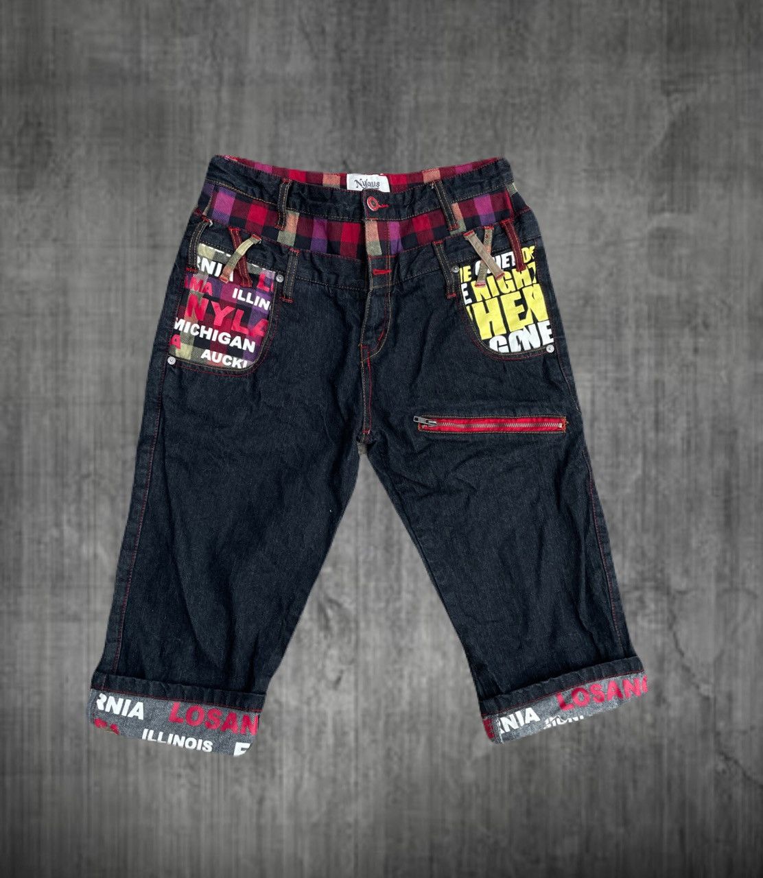 If Six Was Nine 2000s Japanese archive Gyaruo Double Waist Cropped Shorts Size US 30 / EU 46 - 1 Thumbnail