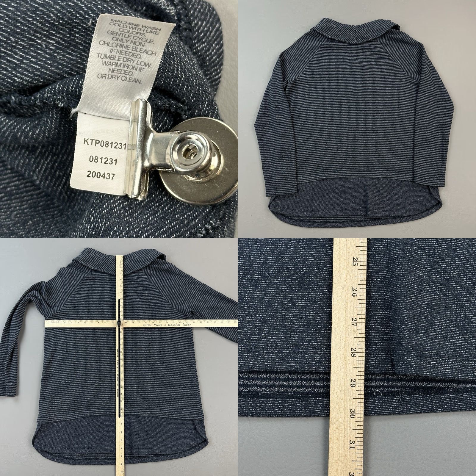 J. Jill J Jill Fit Sweatshirt Women's Medium Blue Striped Cowl Neck Tunic Pullover Cozy Size M / US 6-8 / IT 42-44 - 8 Thumbnail