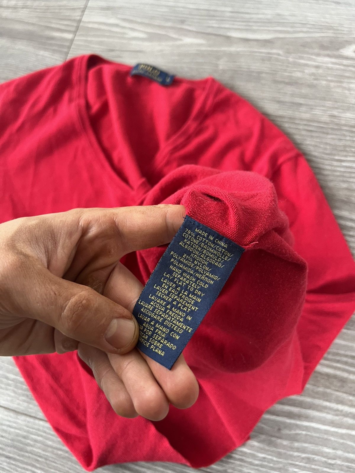 Polo Ralph Lauren × Vintage ‼️Vintage Polo Ralph Lauren Knit Logo V Neck Sweater‼️ Size US L / EU 52-54 / 3 - 16 Thumbnail