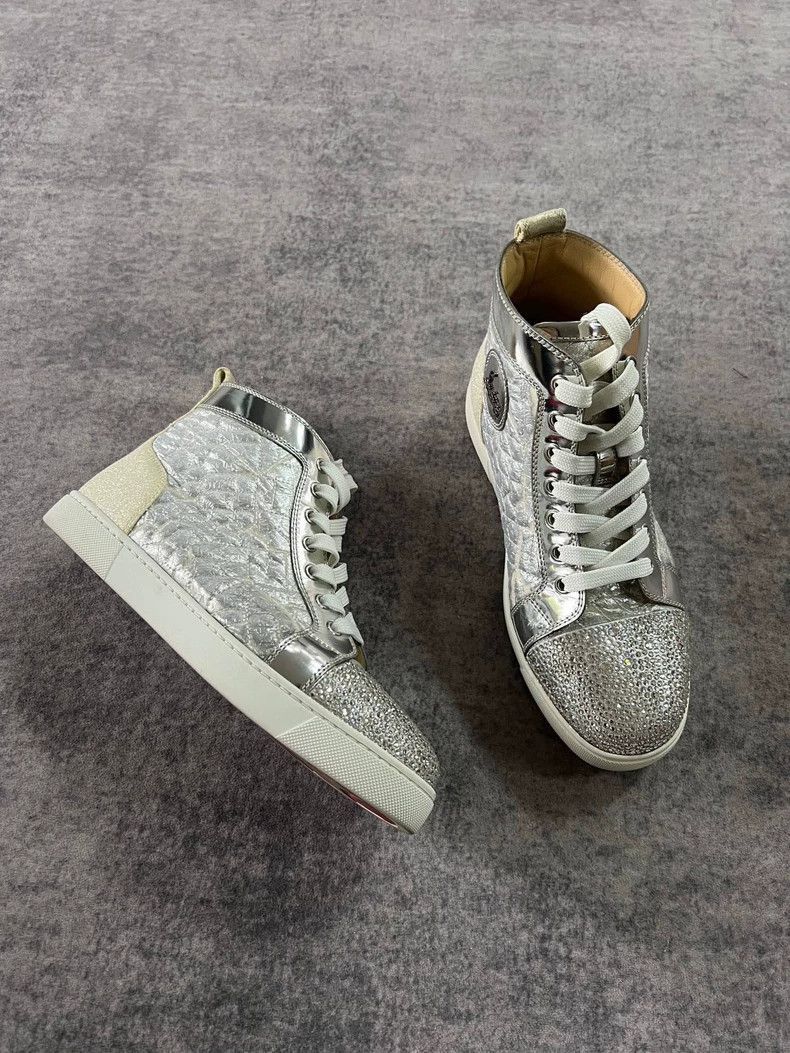 Balenciaga Balenciaga shiny silver hightop sports sneakers -2507 Size US 7.5 / EU 40-41 - 2 Thumbnail