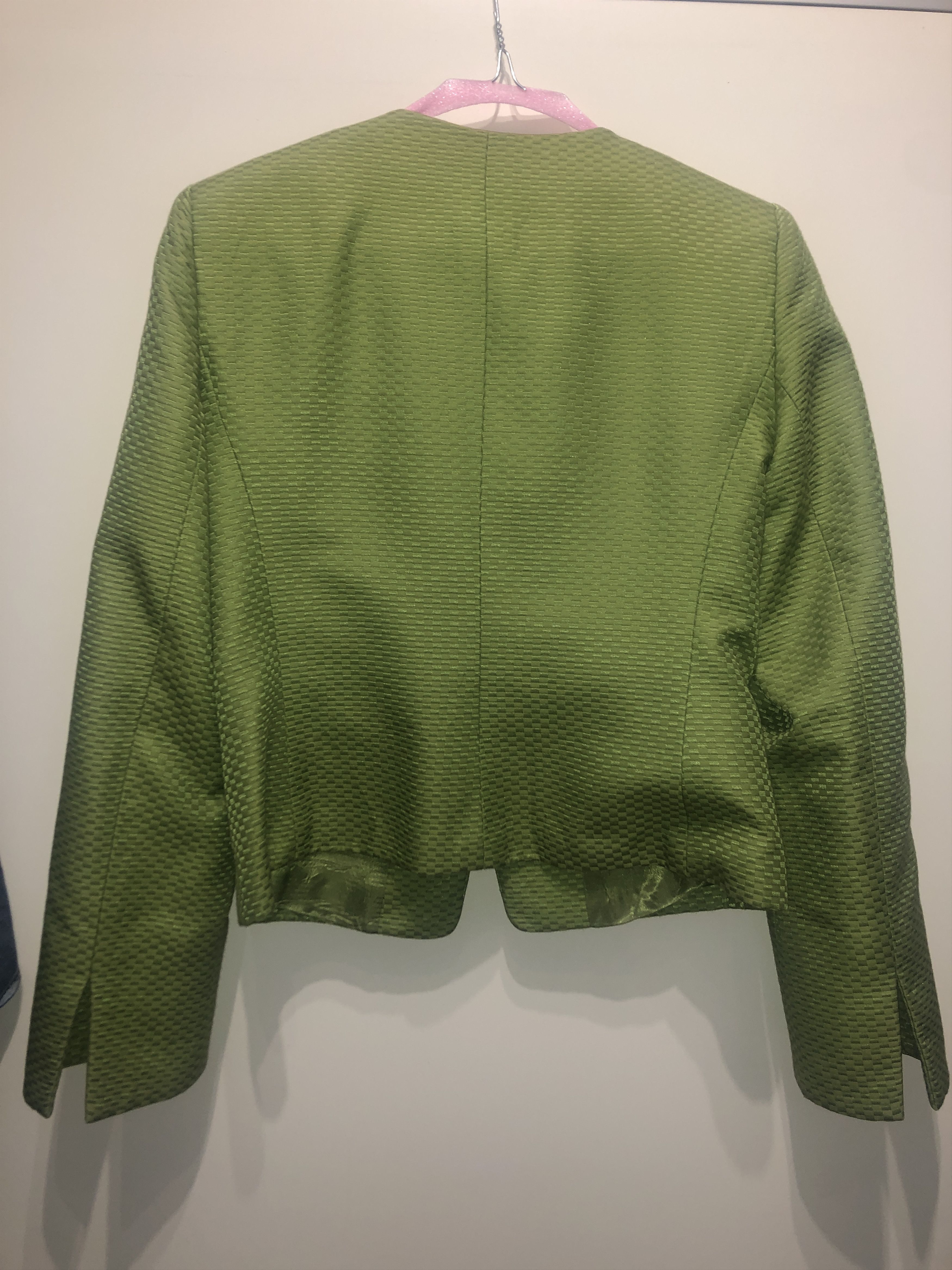 Giorgio Armani Green Silk Textured Fabric Blazer Size M / US 6-8 / IT 42-44 - 3 Thumbnail