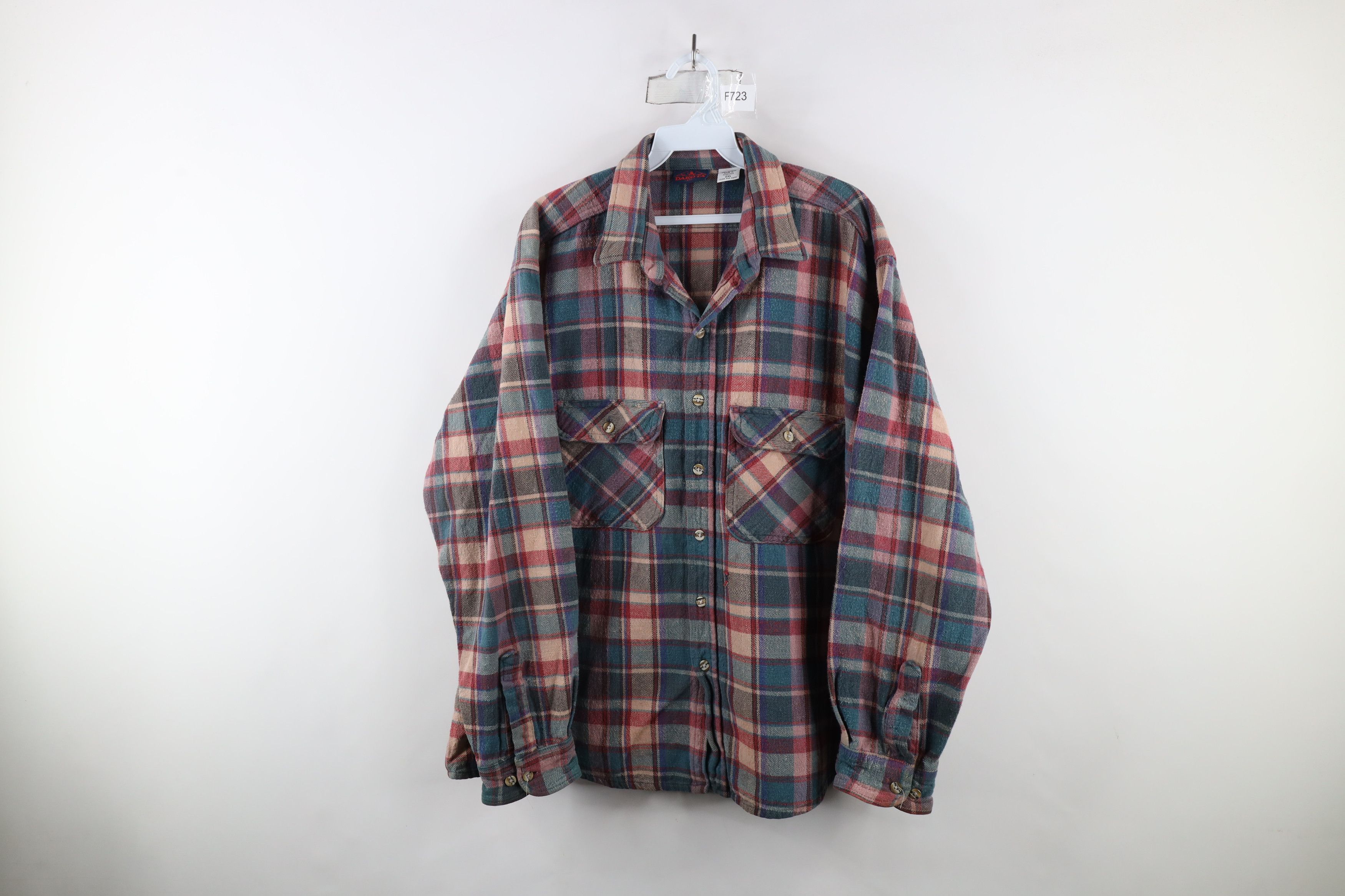 Vintage Vintage 90s Streetwear Heavyweight Button Shirt Plaid Size US XXL / EU 58 / 5 - 1 Thumbnail