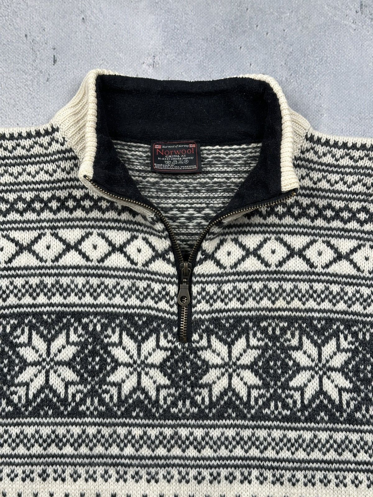 Norwool Norwool Norwegian Fair Isle Wool Half Zip Sweater Size US M / EU 48-50 / 2 - 2 Thumbnail
