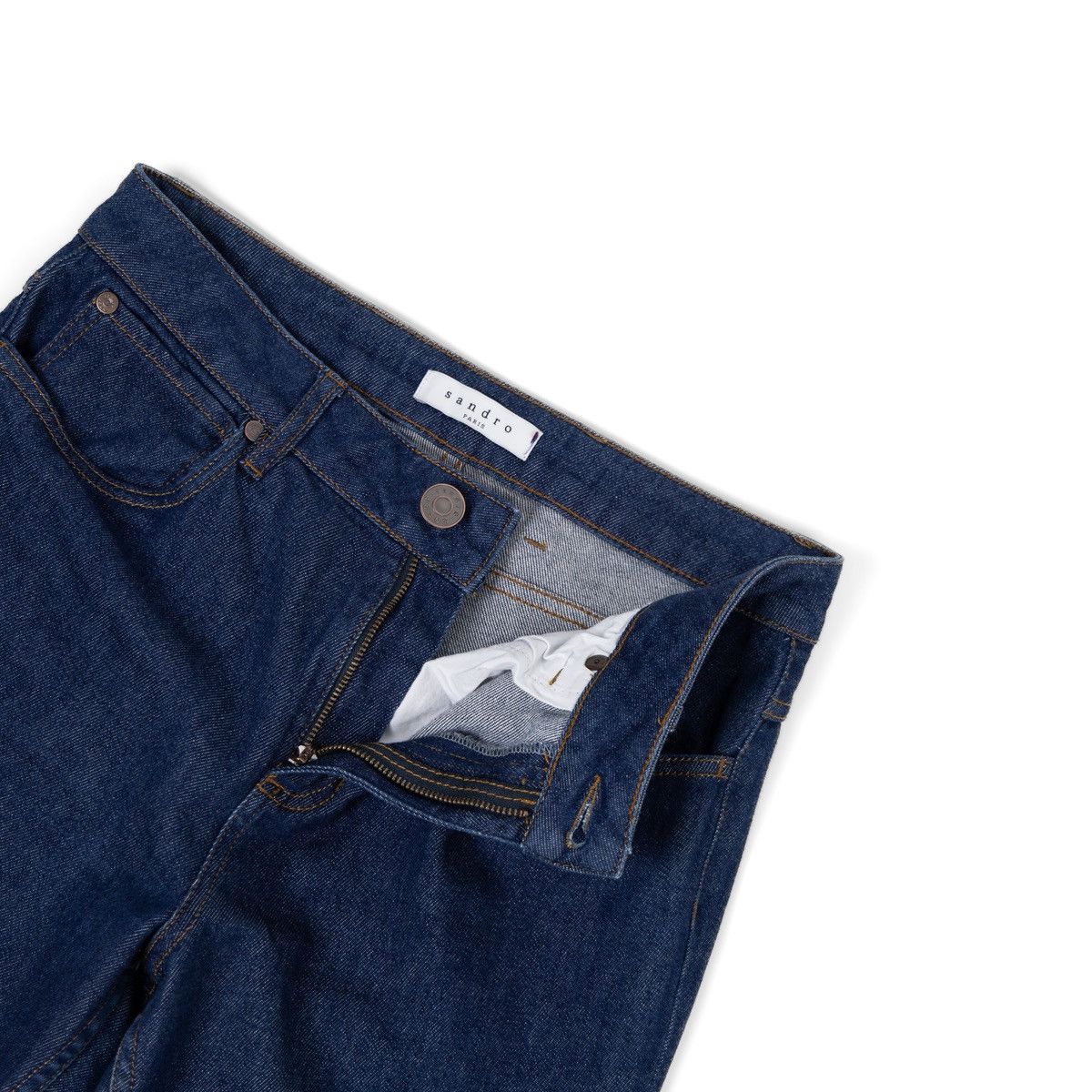 Sandro Sandro Paris Womens Blue Jeans Slim Fit Mid Rise Zip Closure Size 28" / US 6 / IT 42 - 4 Thumbnail