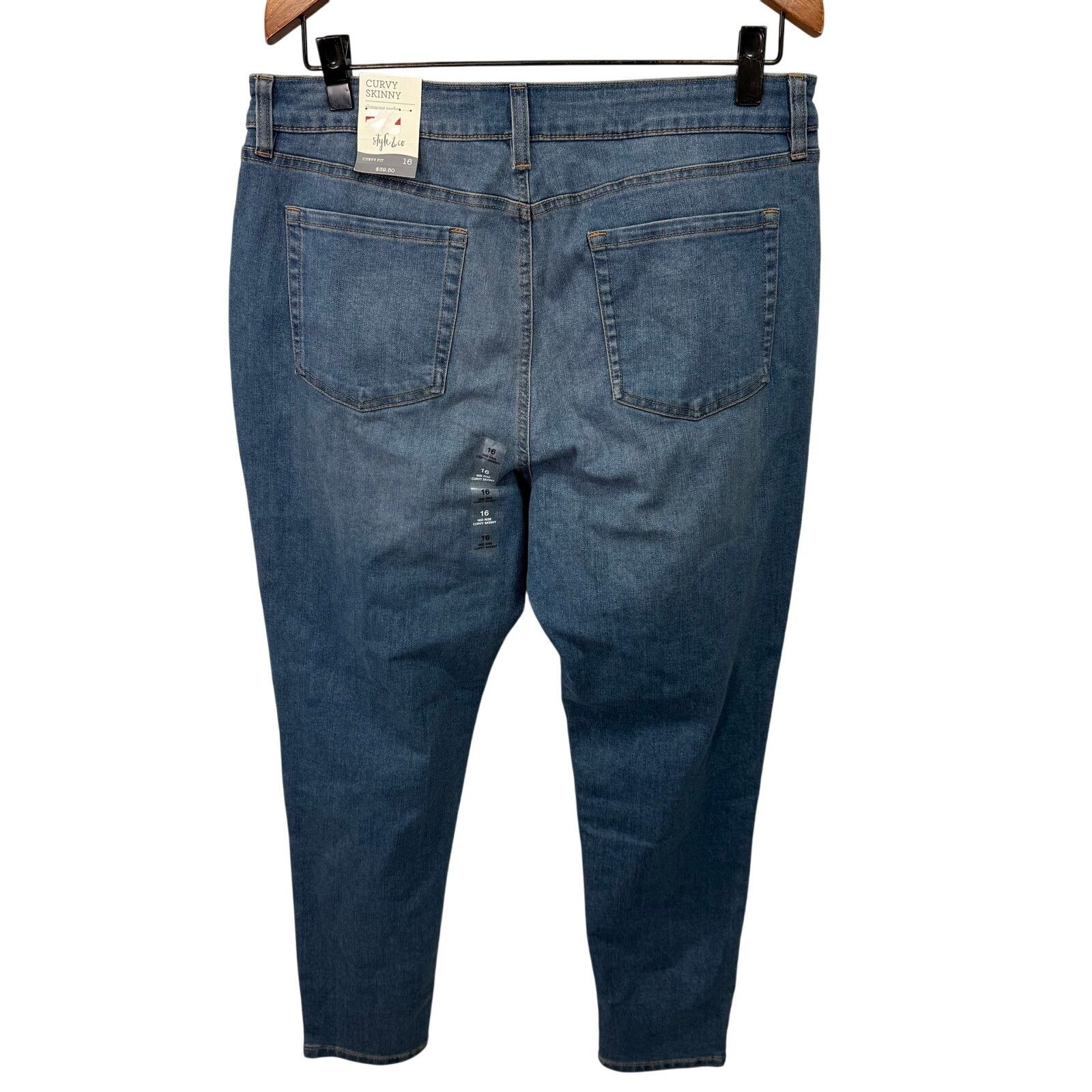 Macys Style & Co Plus Jeans sz 16 Curvy Skinny Denim NWOT #G618 Size 38" / US 16 / IT 52 - 5 Thumbnail