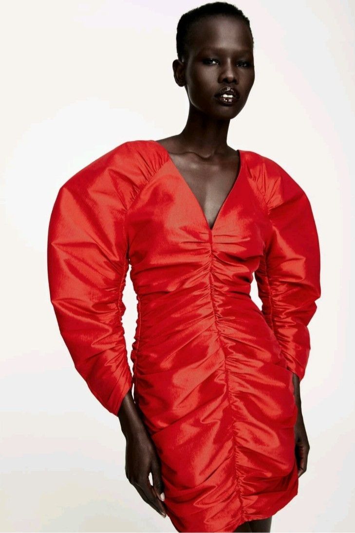 Zara Rare Zara Red Draped Mini Dress. Size S Size S / US 4 / IT 40 - 3 Thumbnail