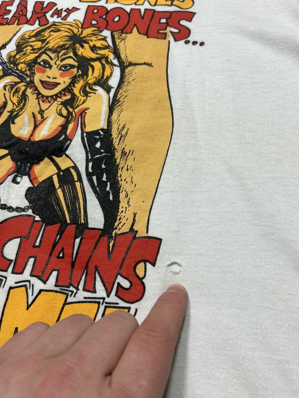 Vintage Vintage Adult Sticks and Stones May Break My Bones Sexy Tee Size US L / EU 52-54 / 3 - 6 Thumbnail