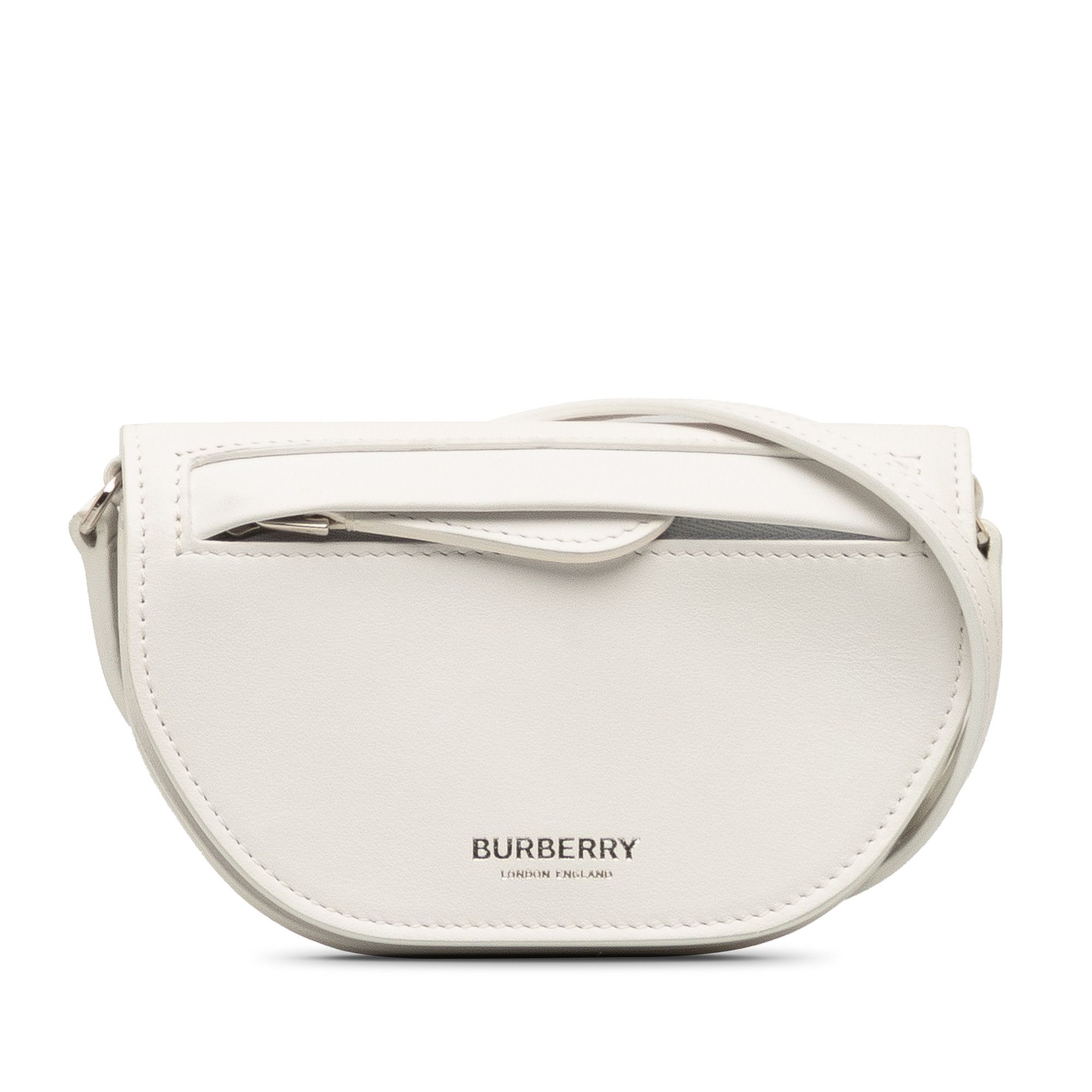 image of Burberry Micro Olympia Crossbody in White, Women's