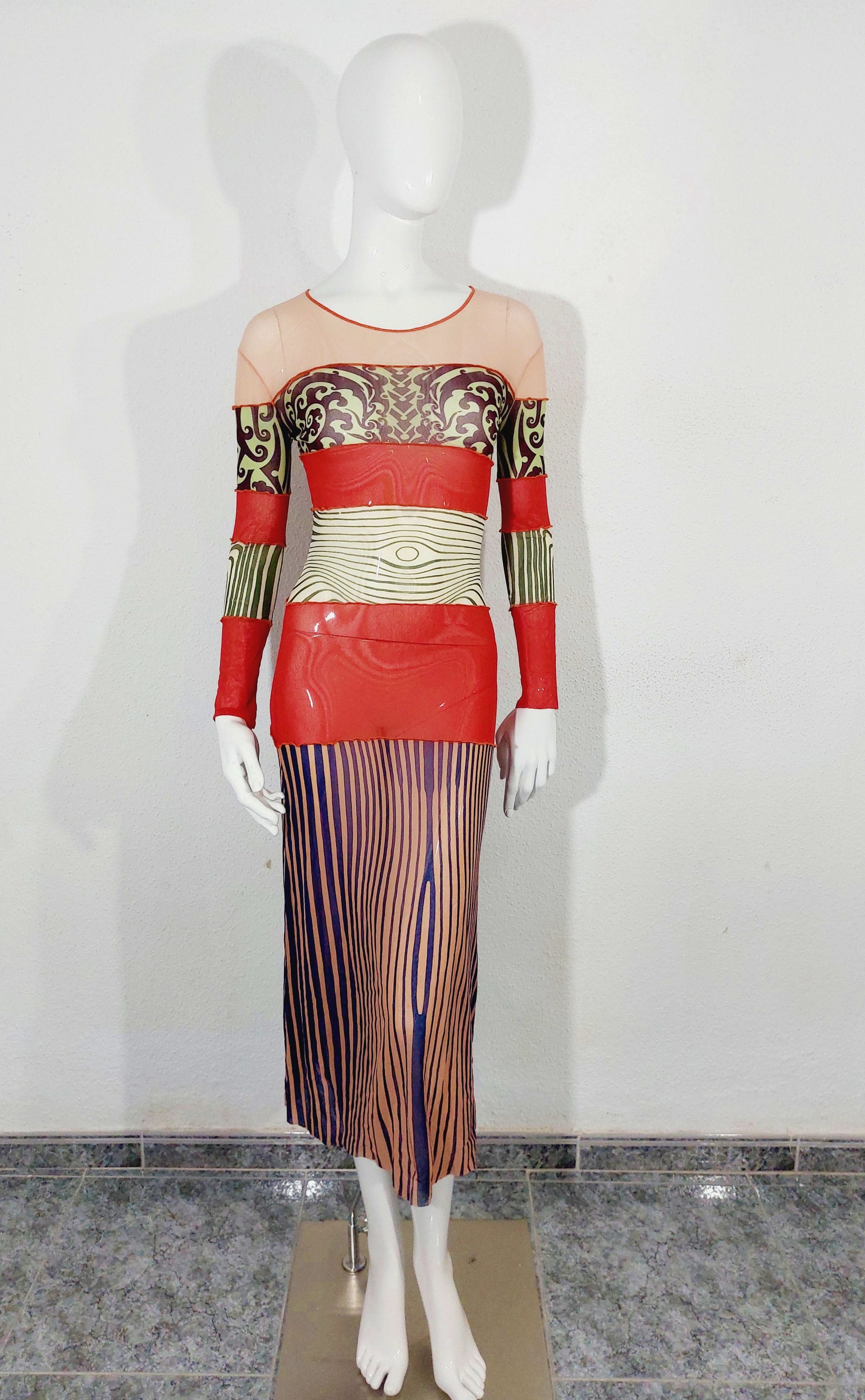 Jean Paul Gaultier Jean Paul Gaultier Maori Tatouages Optical Venus Dress Size S / US 4 / IT 40 - 2 Thumbnail