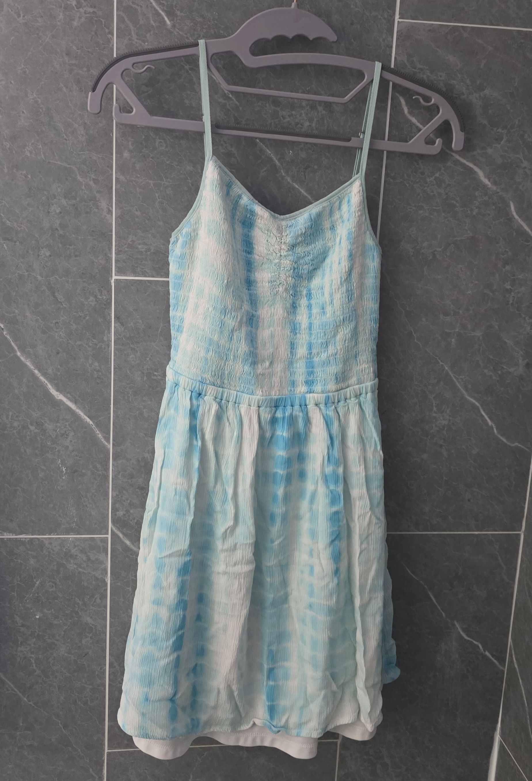 Guess Guess Light Blue Tie Dye Ruched Vneck Dress XS Size XS / US 0-2 / IT 36-38 - 1 Thumbnail