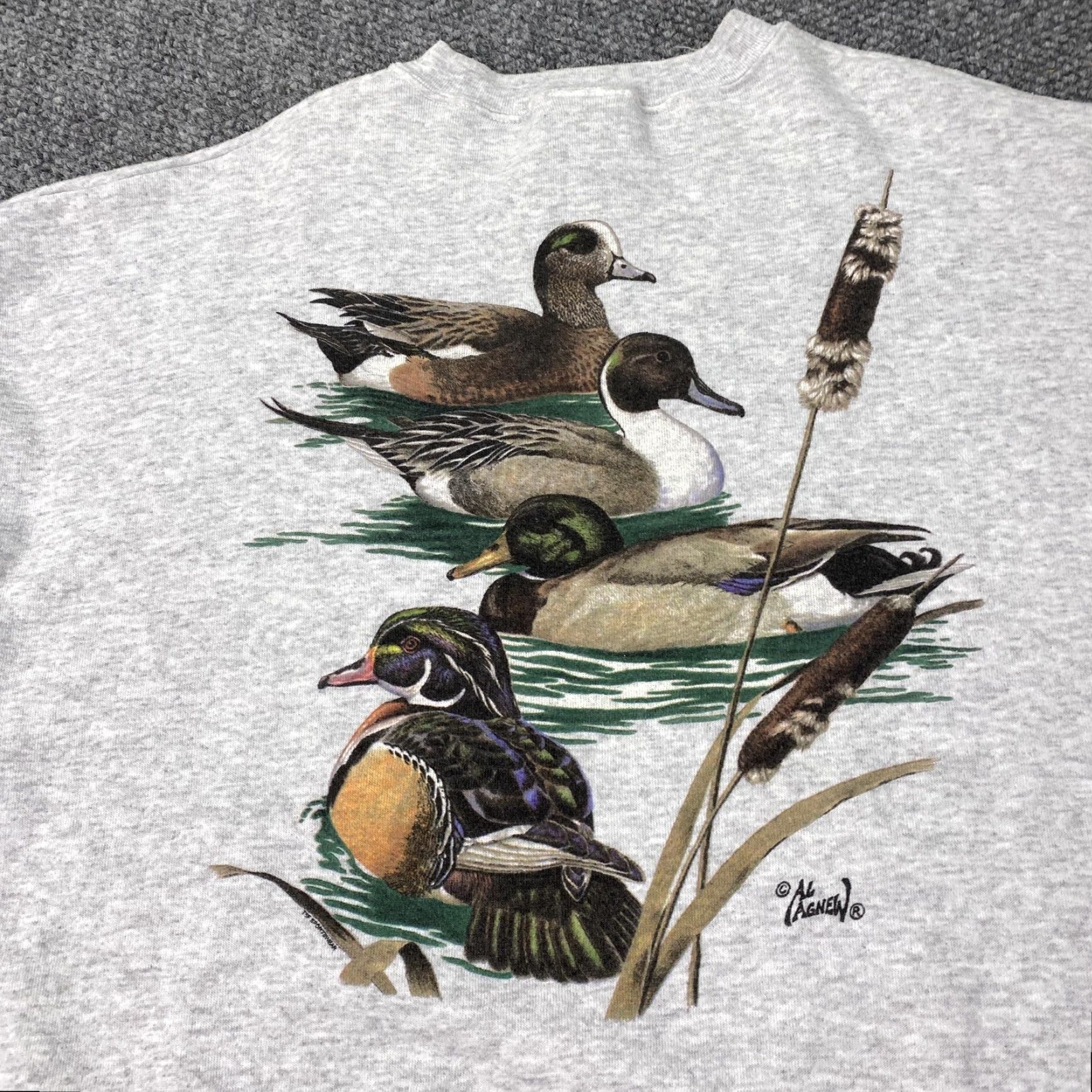 Vintage Vintage Al Agnew Sweatshirt Mens 2XL Gray Crewneck Ducks Waterfowl Made USA 90s Size US XXL / EU 58 / 5 - 7 Thumbnail