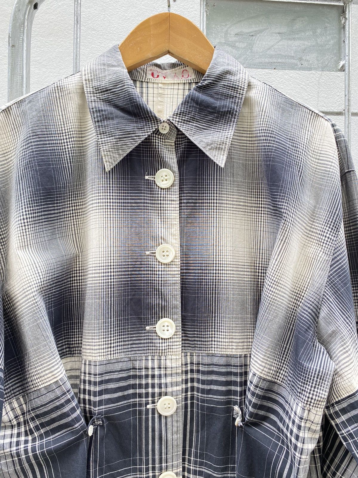 A.O. CMS × Japanese Brand A.O. O.A. Long Sleeve Black & White Plaid Shirt Dress Size L / US 10 / IT 46 - 13 Thumbnail
