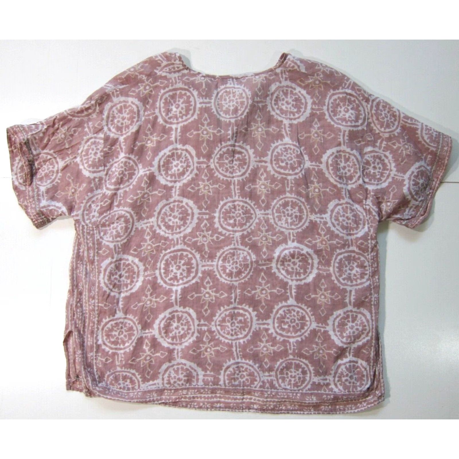Coldwater Creek Coldwater Creek Pink White Beaded Lightweight Tunic Peasant Blouse Women XL Size XL / US 12-14 / IT 48-50 - 2 Thumbnail