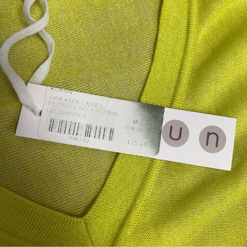 Other NWT New $175 Kokun V-Neck Dolman Bamboo Cashmere Citrus Swe Size L / US 10 / IT 46 - 7 Thumbnail