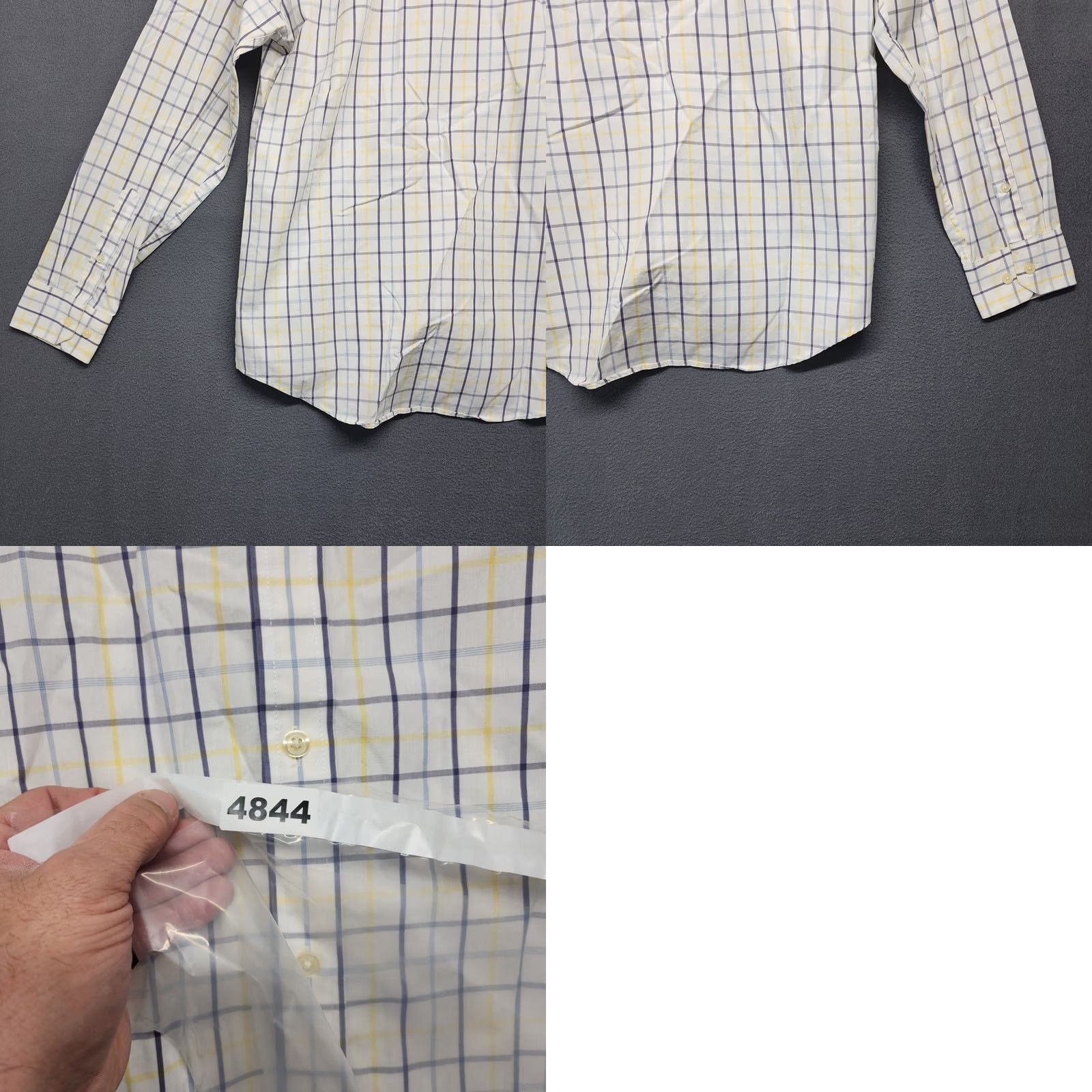 Banana Republic Banana Republic Shirt Mens Medium Slim Fit 15-15.5 33-34 Windowpane Plaid Easter Size US M / EU 48-50 / 2 - 9 Thumbnail