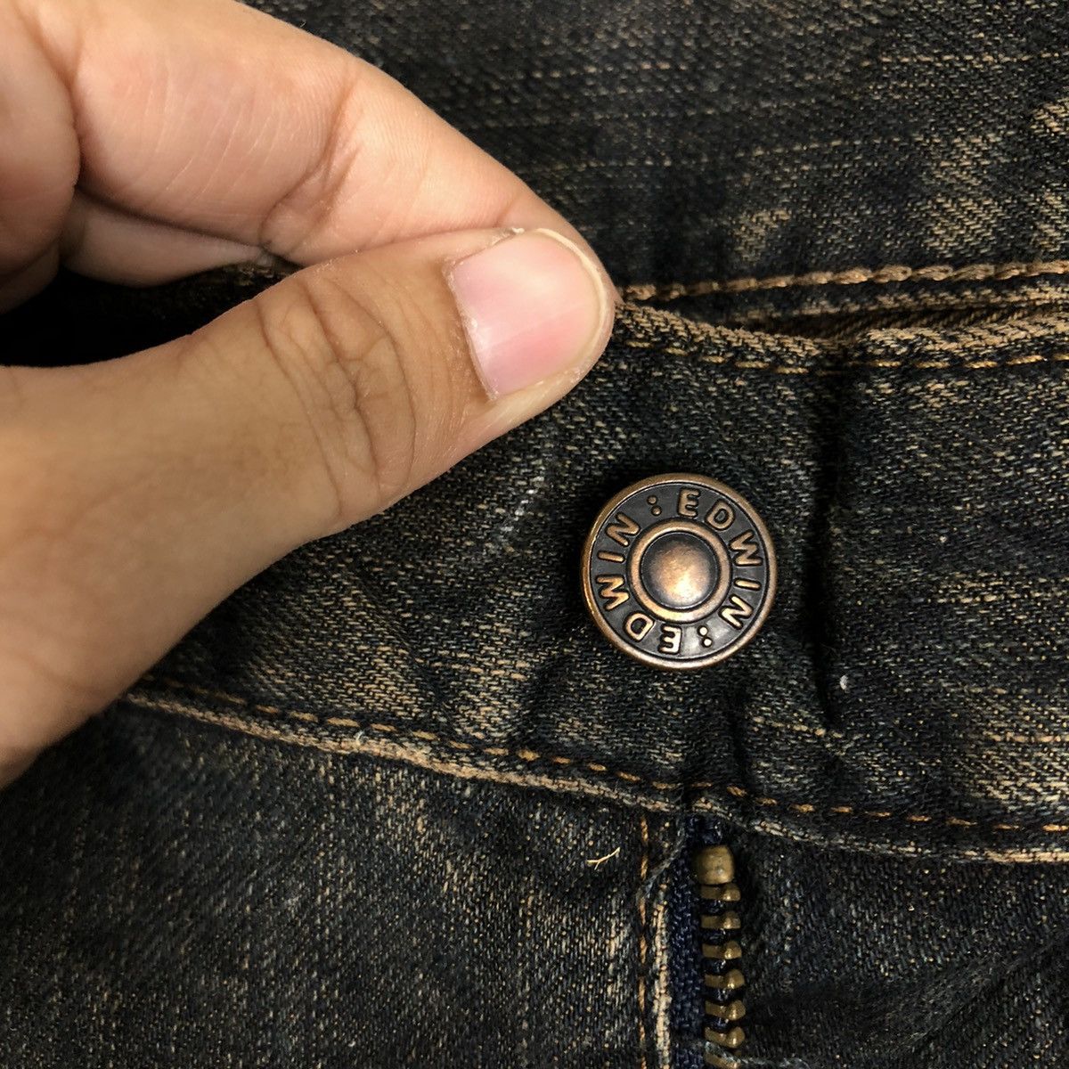 Japanese Brand 🔥90’s Vintage Distressed Denim Jeans Edwin 503 Regular Punk Size US 37 - 12 Thumbnail