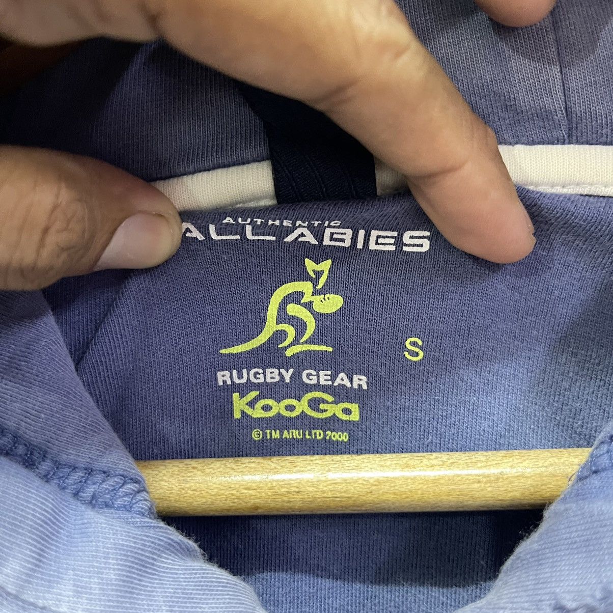 Vintage 1990s-Style Kooga Wallabies Hoodie – Faded Navy Size US S / EU 44-46 / 1 - 14 Thumbnail