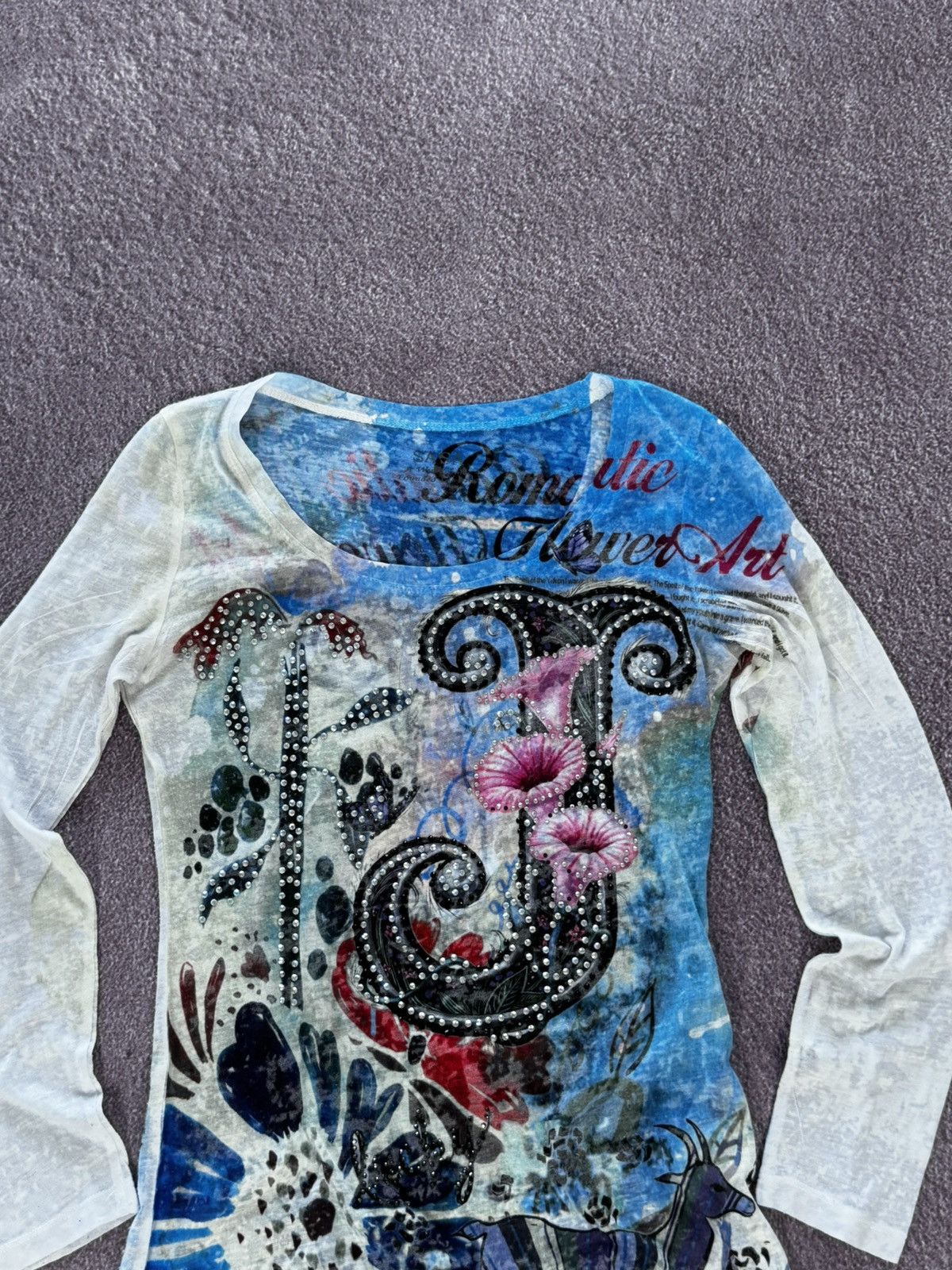 Hysteric Glamour Y2K Hysteric Glamour Style Printed Mesh Long Sleeve Top Size M / US 6-8 / IT 42-44 - 2 Thumbnail