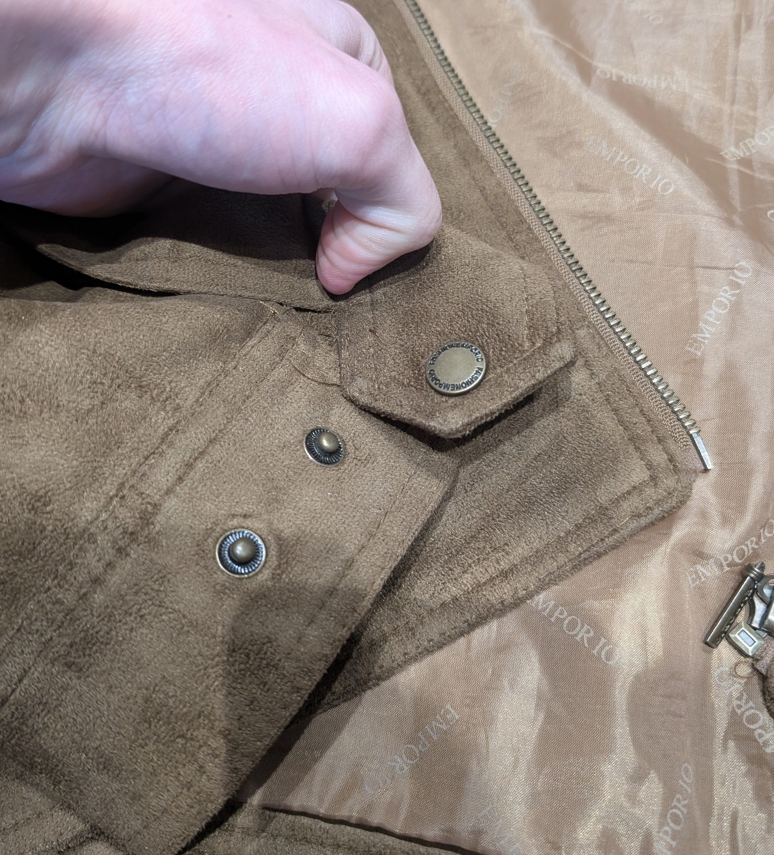 Emporio Armani Brown Emporio Fashion Armani Suede Leather Jacket Size XL Size US XL / EU 56 / 4 - 5 Thumbnail